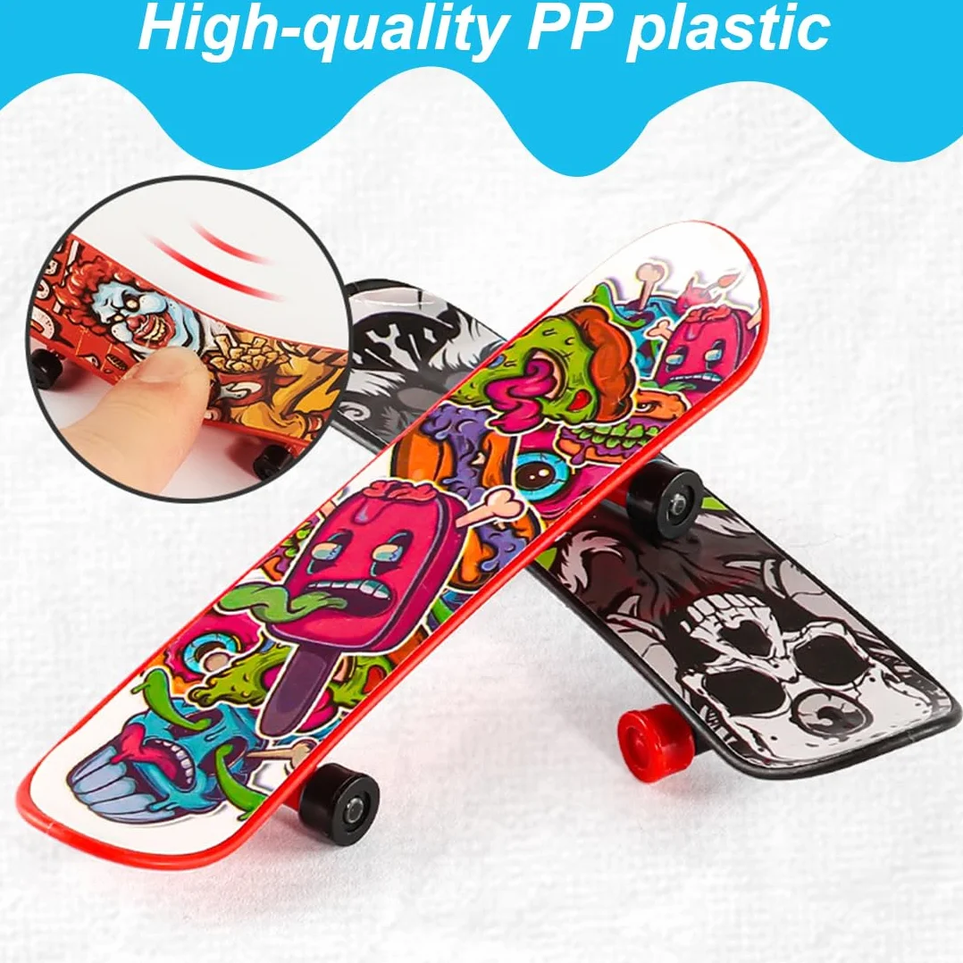 JEYORZY 16 Pezzi Mini Skateboard da Dito per Bambini, Skateboard Finger, Mini Skate Board Professionale per Dita, per Giocare o Come Decorazione (Modelli Casuali)