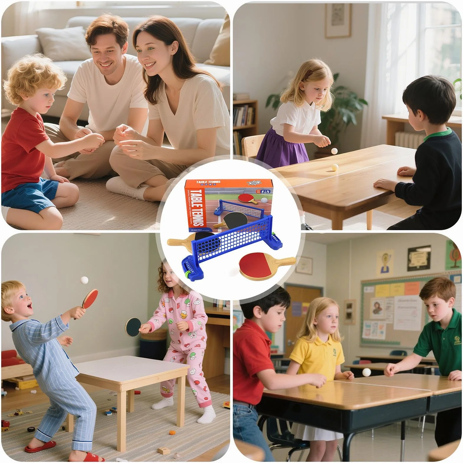 Set Tennis Tavolo Mini Gioco Da Scrivania Bambini Educativo