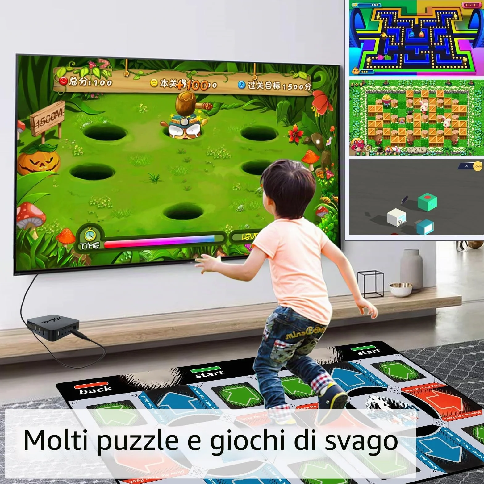 Tappetino da ballo musicale Step per TV, doppio utente, per bambini e adulti, regali 3+