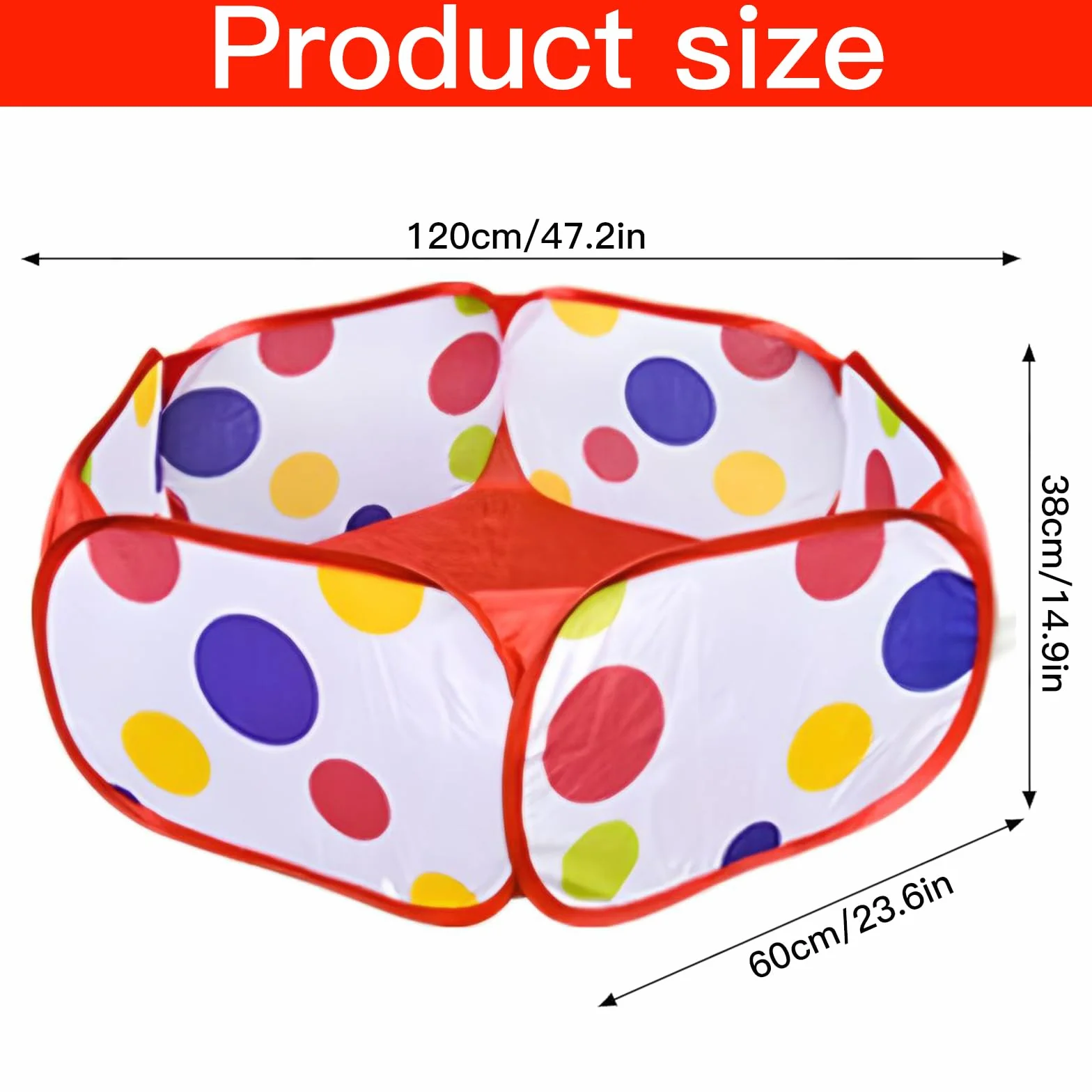 1.2m Tenda Piscina di Palline per Bambini con Cerniera Rossa Deposito di Borsa