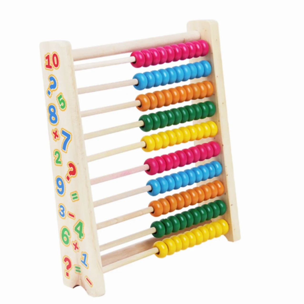 Toyvian Abaco in Legno Scomparti con Perline Colorate Educativo per Anni Sicuro e Levigato Regalo Sviluppo Intelligenza Early Education Computing Frame Colore Casuale Colore Casuale