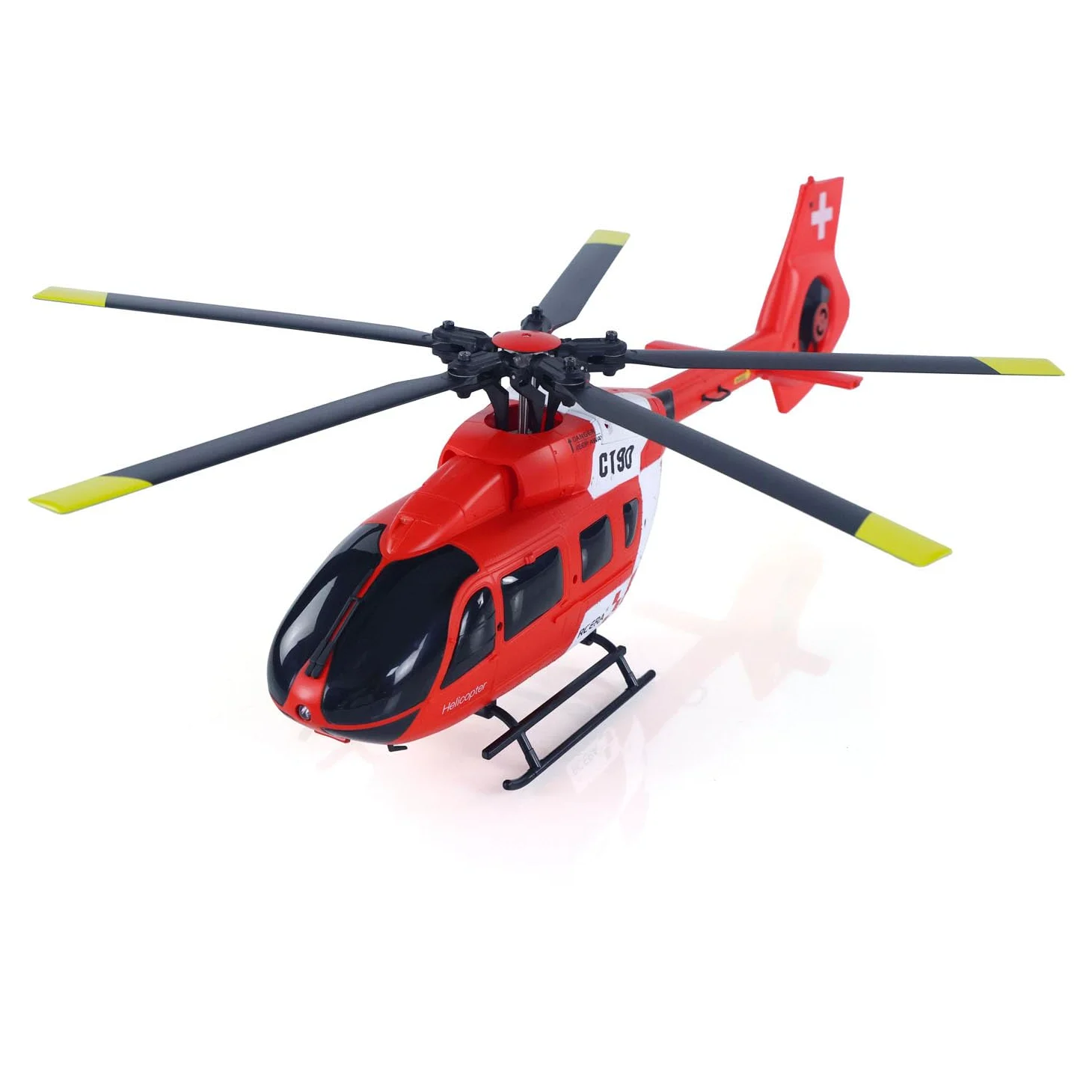 Elicottero radiocomandato 1/30 RC Era 6Ch C190 doppio motore brushless modello Rtf H145 Aileronless rotore di coda canalizzato modello Hobby Grade (rosso e bianco)