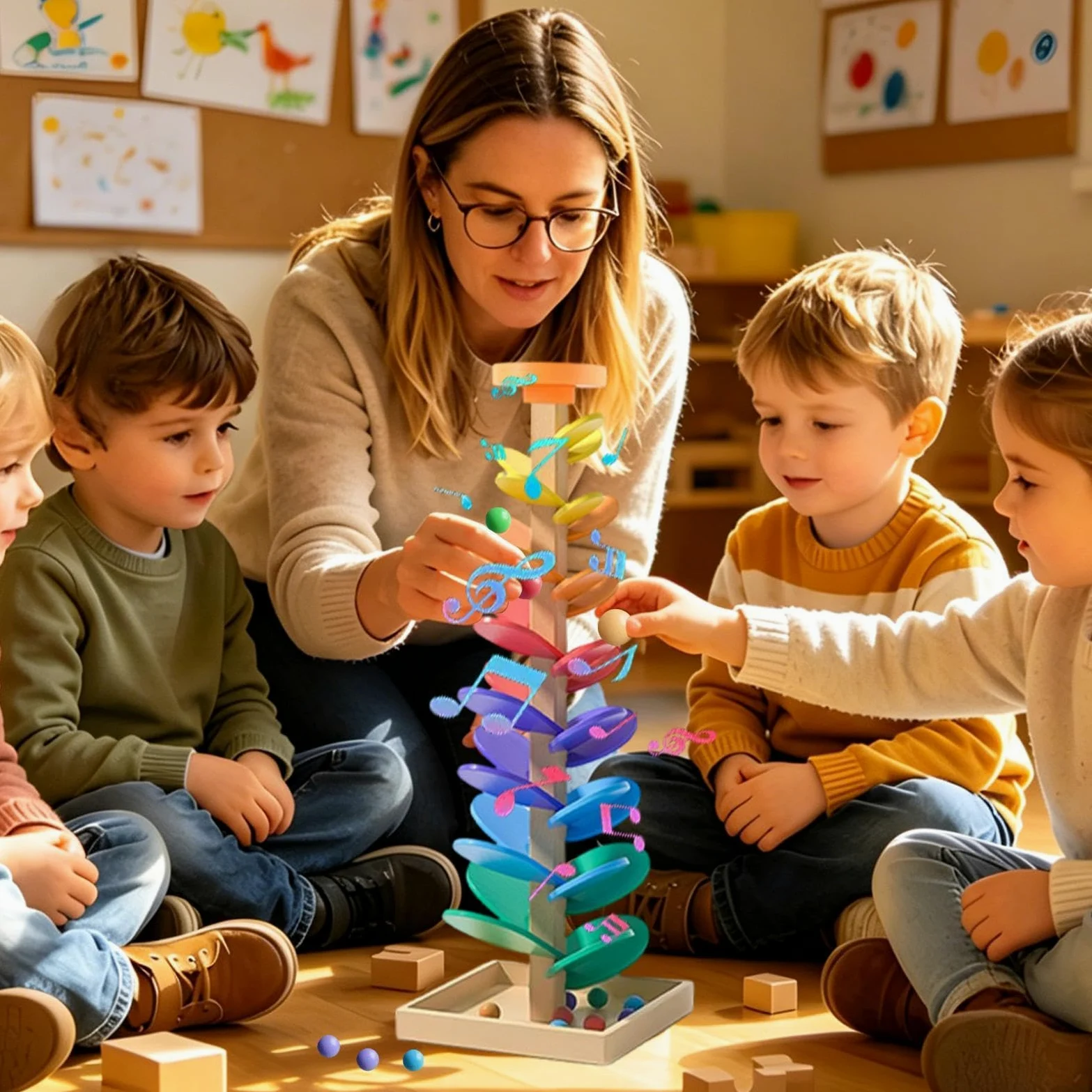 Pista Per Biglie Giochi Musicali Con Biglie A Caduta E Smistamento | Di Pista A Biglie Musicale Ad Albero Per Bambini Per Bambini E Bambine, Casa, Asilo, Feste Di Compleanno