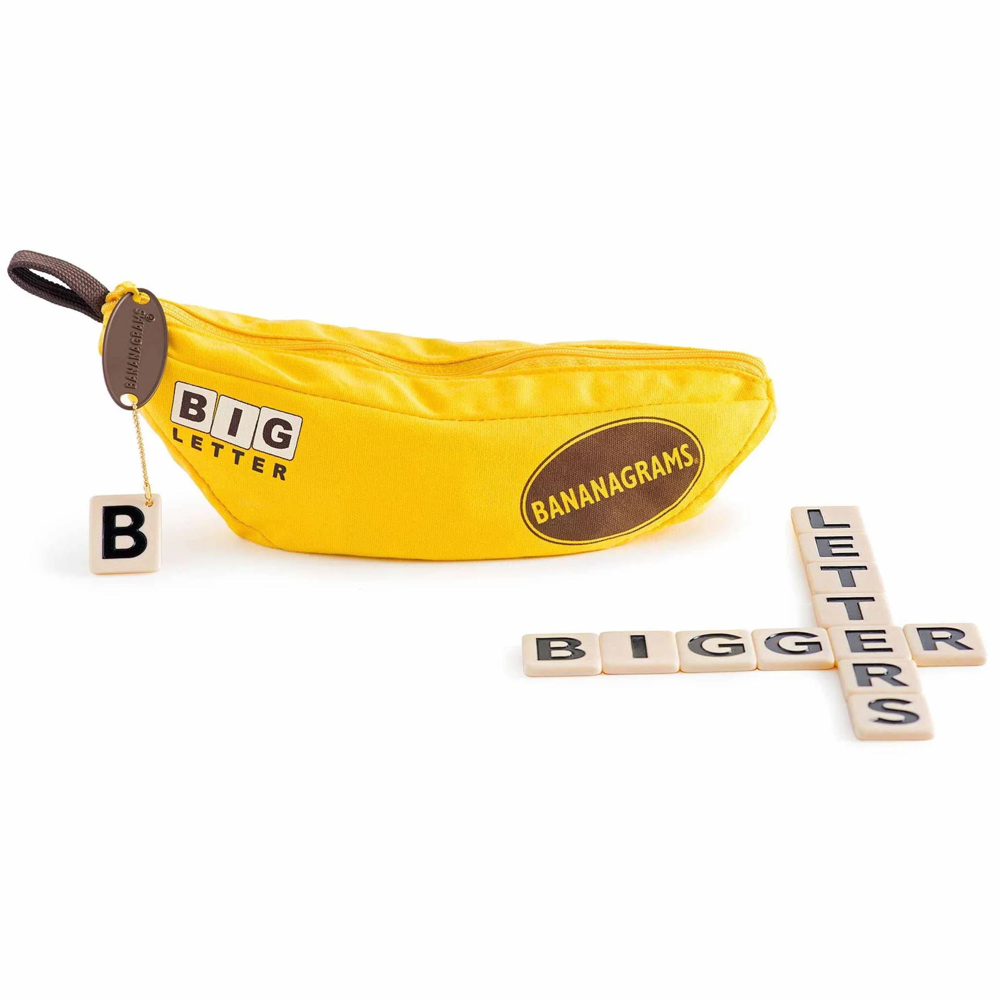 BANANAGRAMS , Bananagrams Big Letter , Word Game , Ages 7+ , 1-8 Players , 10+ Minutes Playing Time