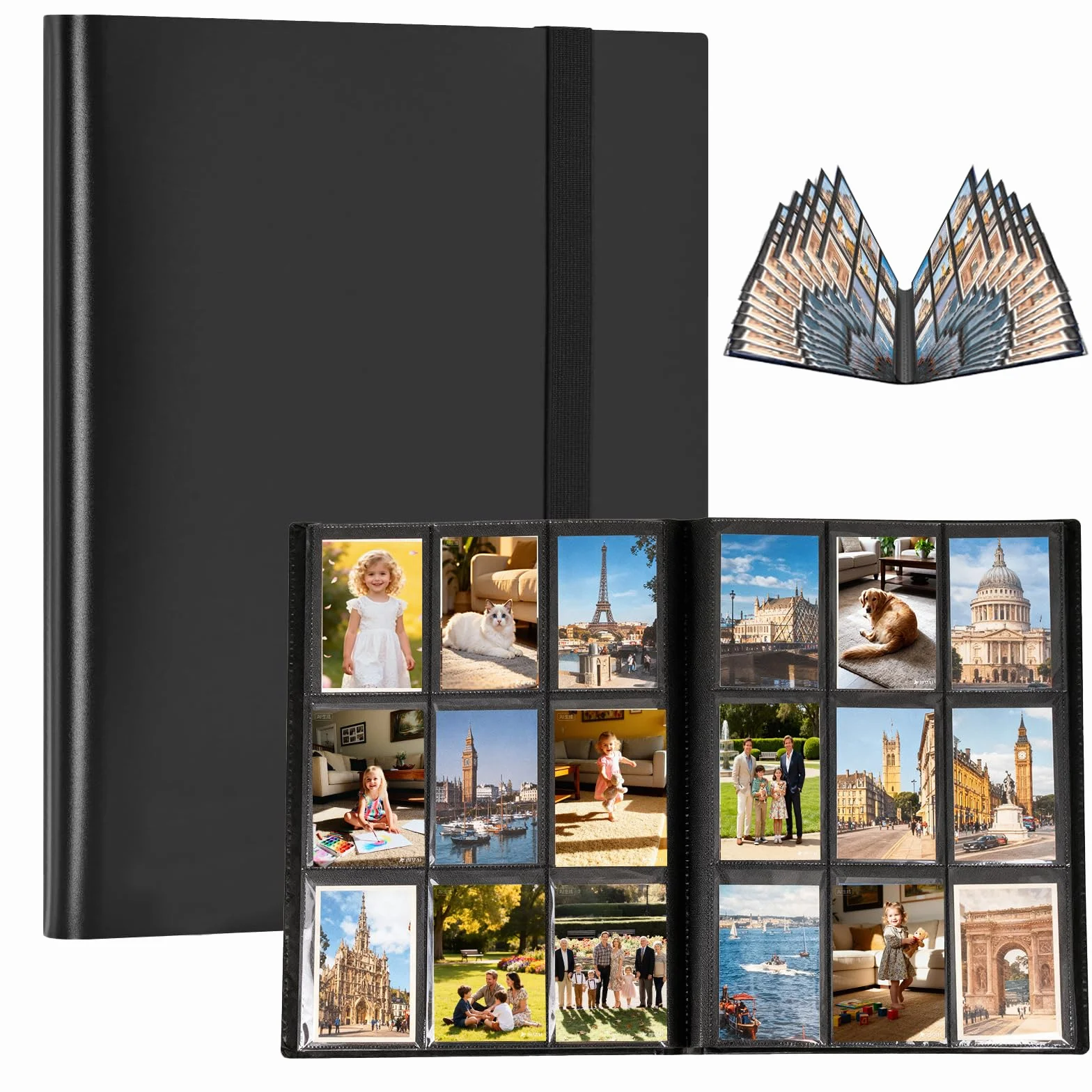 540 Tasche Album Porta Carte, 30 Pagine Raccoglitore Porta Carte, Impermeabile Album Carte Collezionabili, Libro Porta Carte Compatible con Varie Carte da Collezione (Nero)