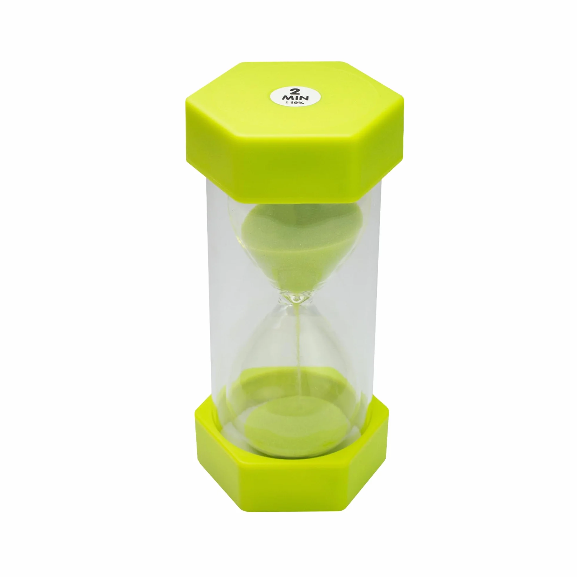 Clessidra per bambini, 2 minuti, verde, 12,7 cm, rivestimento acrilico per aula, casa e cameretta dei bambini, misura media, confezione singola