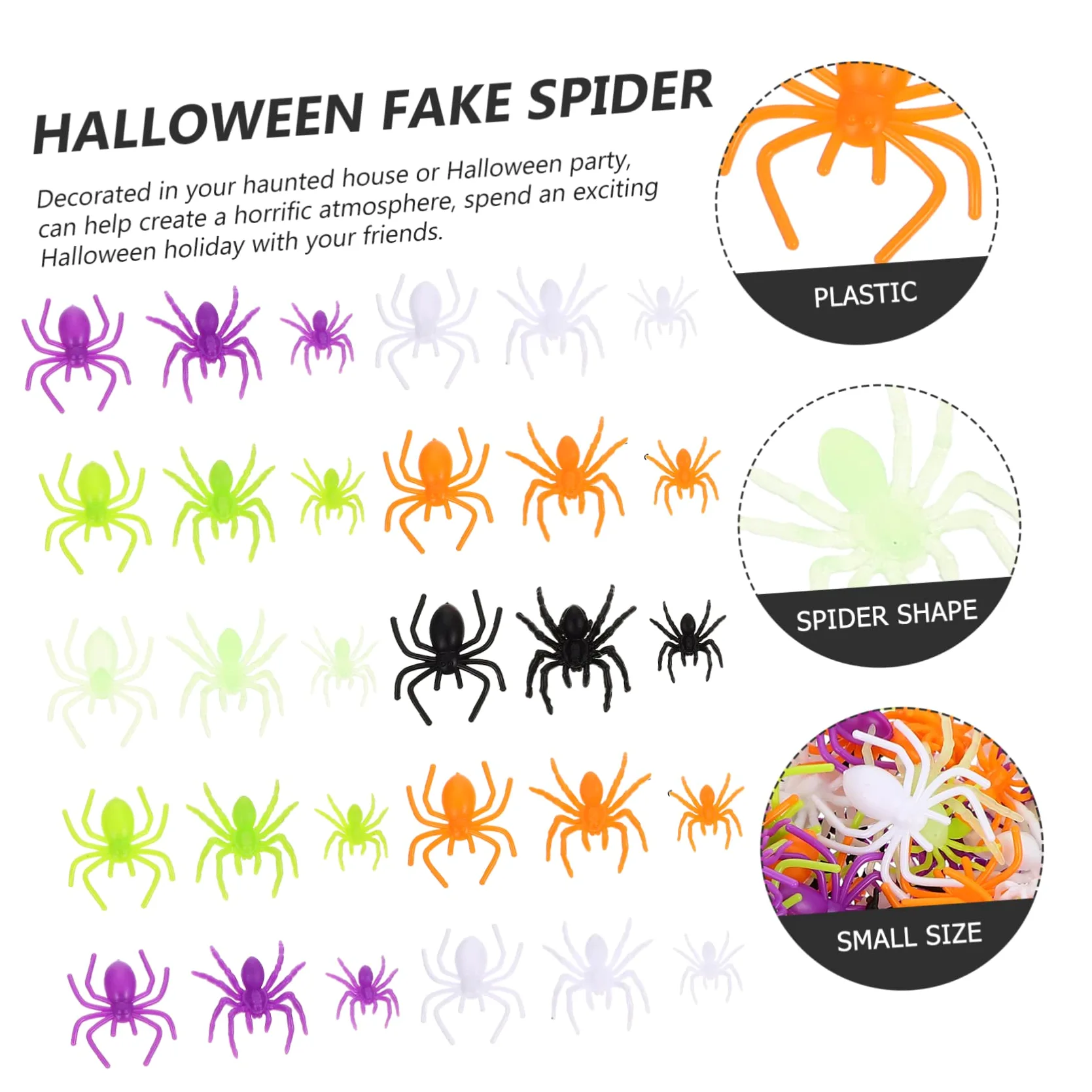 Alasum 1000pezzi Mini Spiders Realistici Giocattoli Insetti Per Scherzi Halloween e Decorazioni Accessori Per Horror e Prank Props