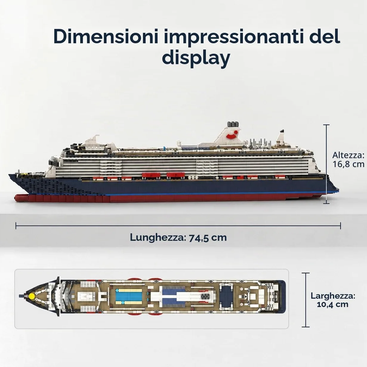 ToyGhillied Set di modelli di nave da crociera, scala 1/400, mattoncini compatibili con tutte le grandi marche, kit per display o regalo, MOC-174915 (3295PCS)