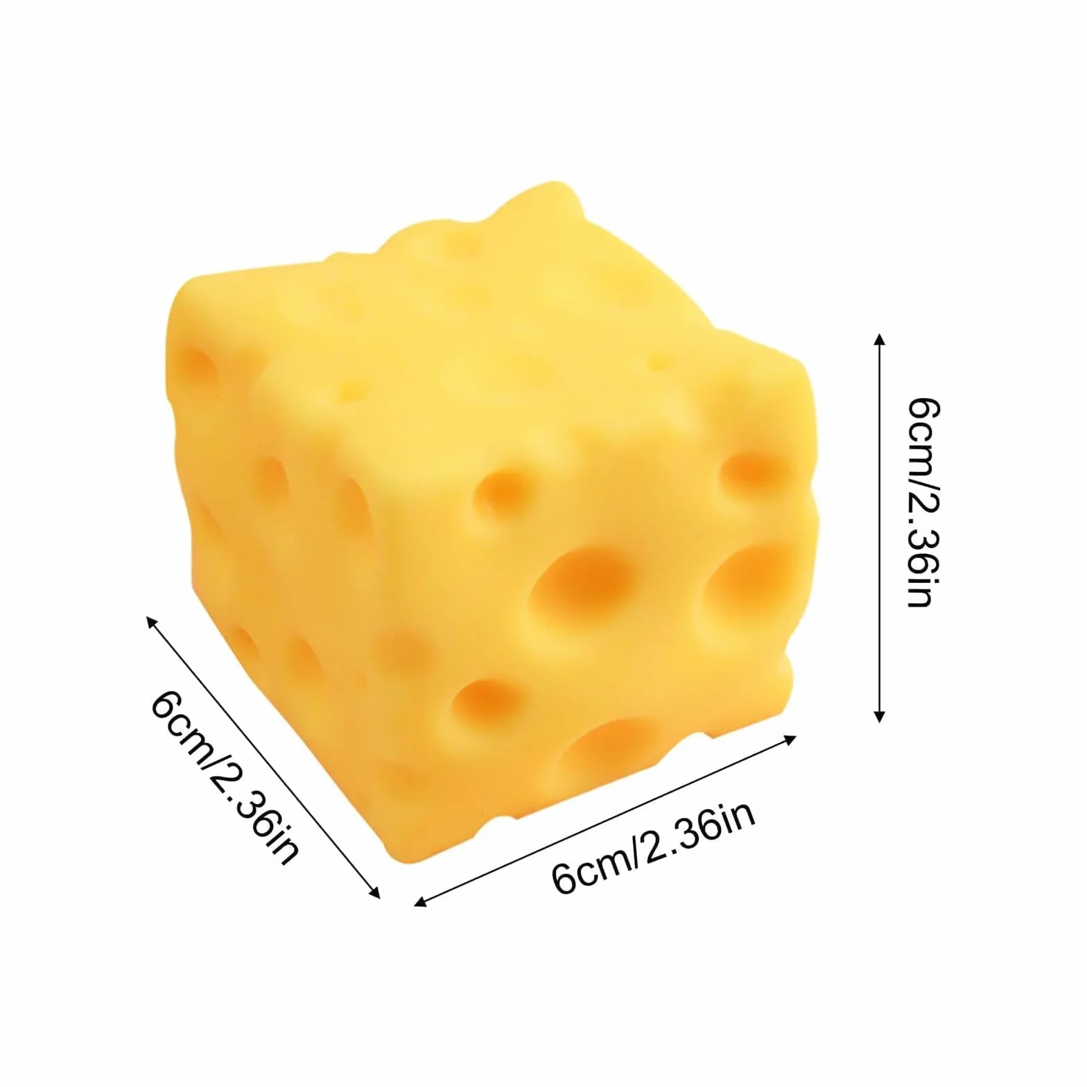 Giocattolo Antistress Formaggio Realistico 12 cm con Fori, Burro Squishy - Sicuro e Non Tossico