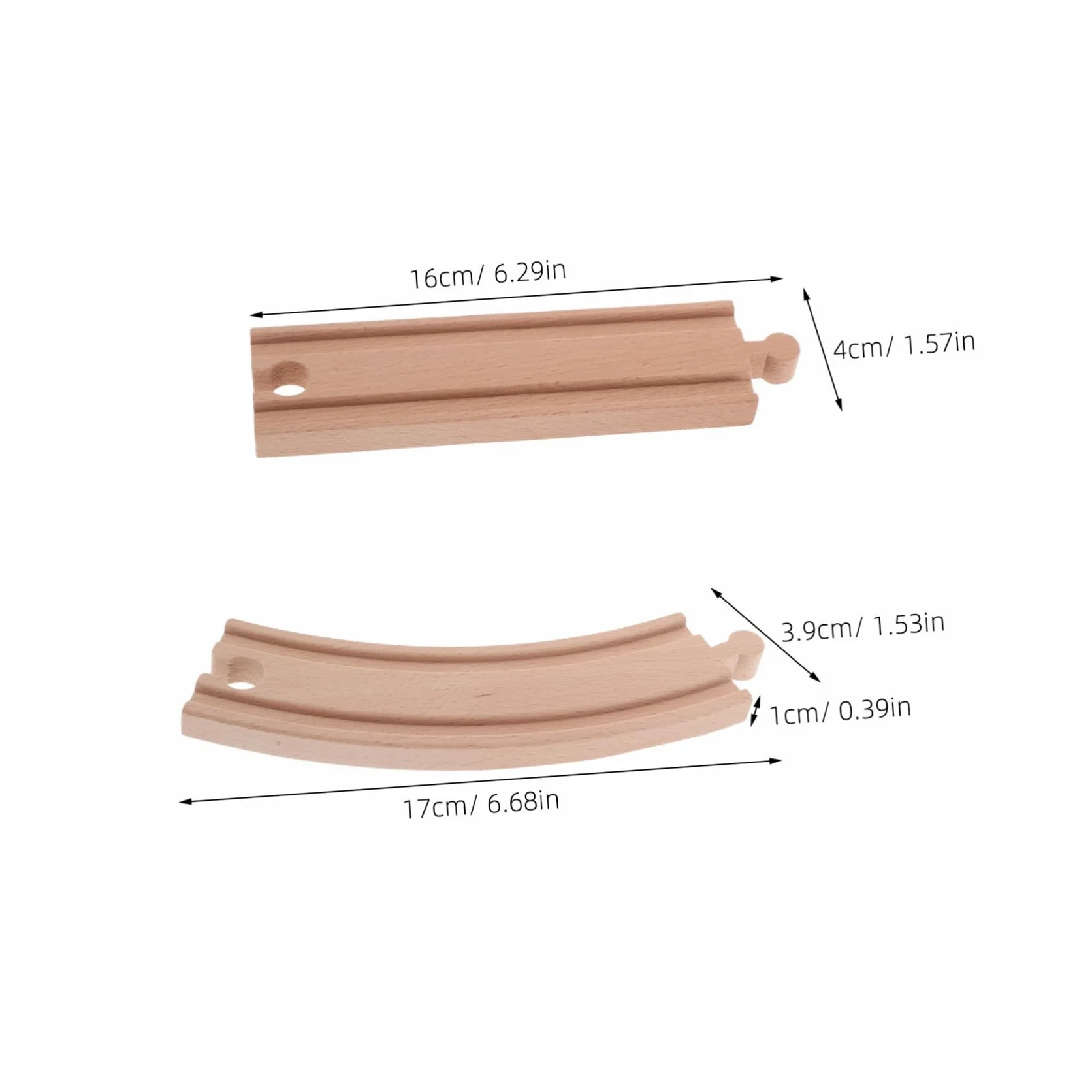 SUPVOX 20 Pezzi Binari Trenino in Legno Beige, Dritti e Curvi | Compatibile con Modelli Ferroviari, Pezzi per Montaggio Creativo, Accessori di Espansione per Gioco DIY