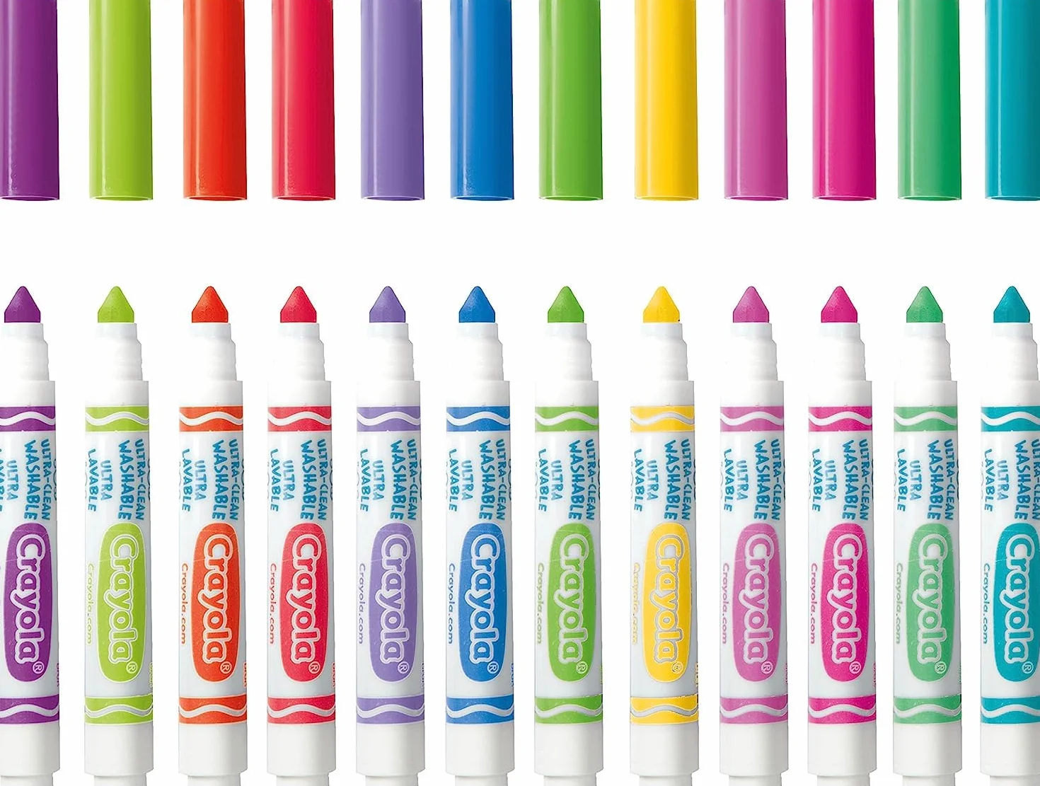 CRAYOLA Pennarelli Ultra-Lavabili Punta Maxi Colori Tropicali Assortiti 12 Pezzi