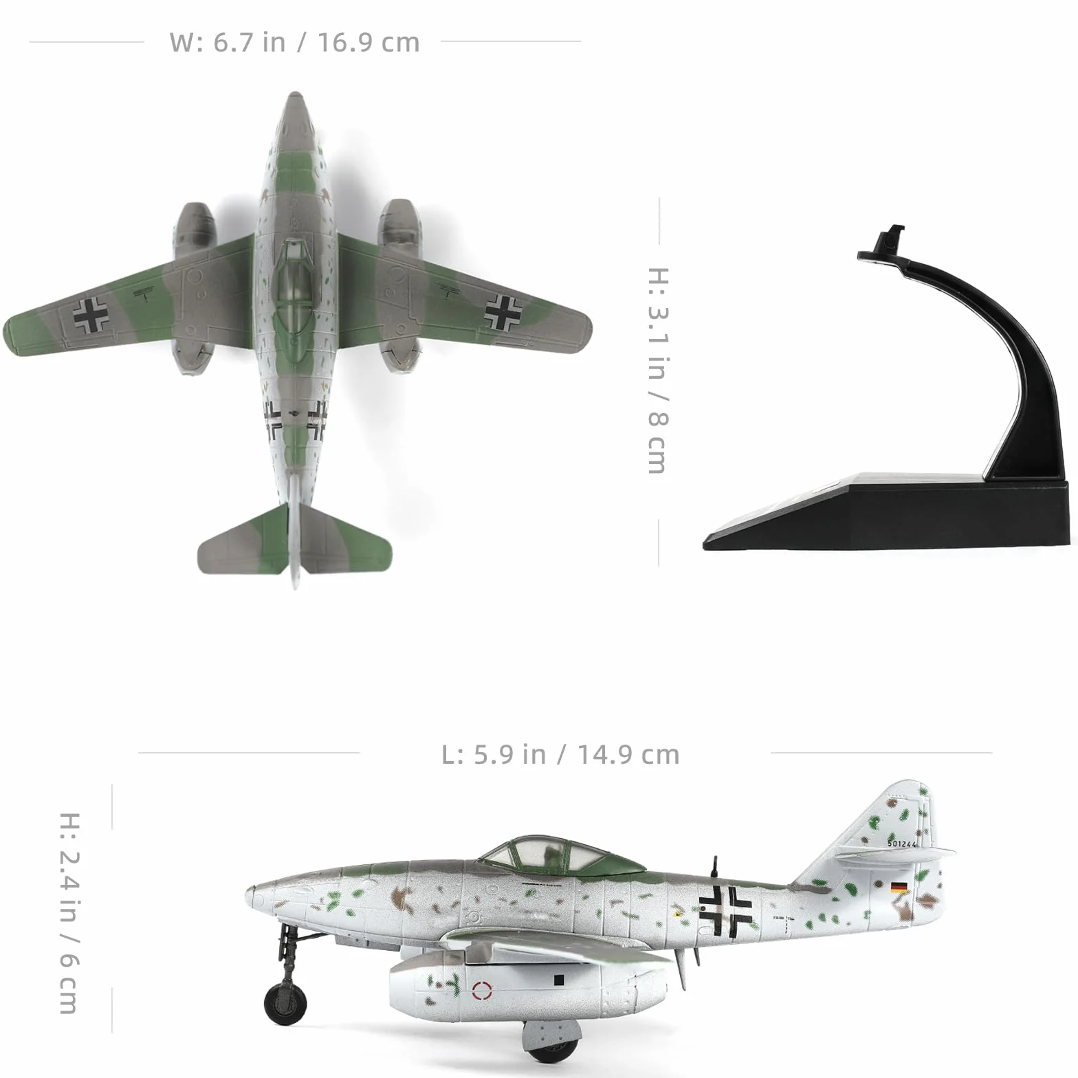 NUOTIE 1/72 Me-262a Corsair Modello di Caccia Pre-Costruzione Seconda Guerra Mondiale Stormbird Vintage Aereo da Guerra Modello di Aereo in Pressofuso Militare