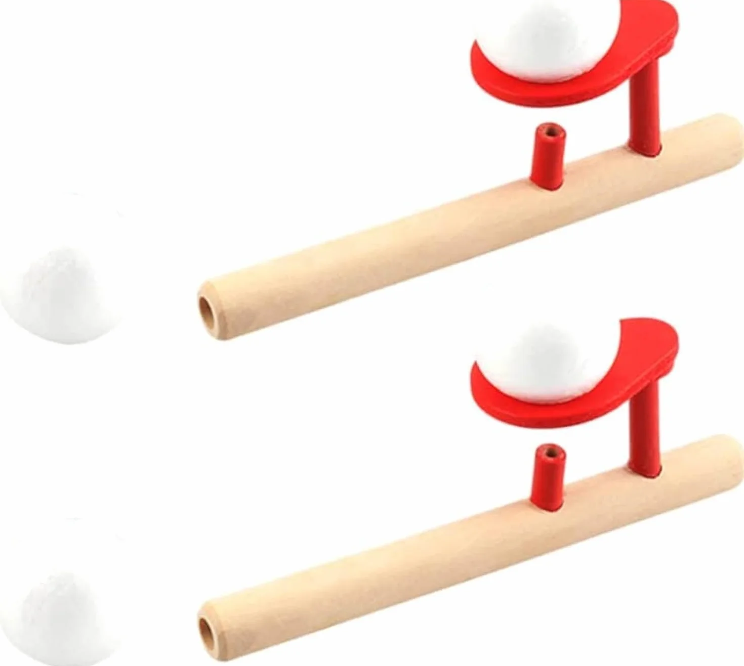 2 set di lembi palla giochi in legno per bambini palla fluttuante pustball legno pipa per bambini gioco di abilità per esercizi respiratori