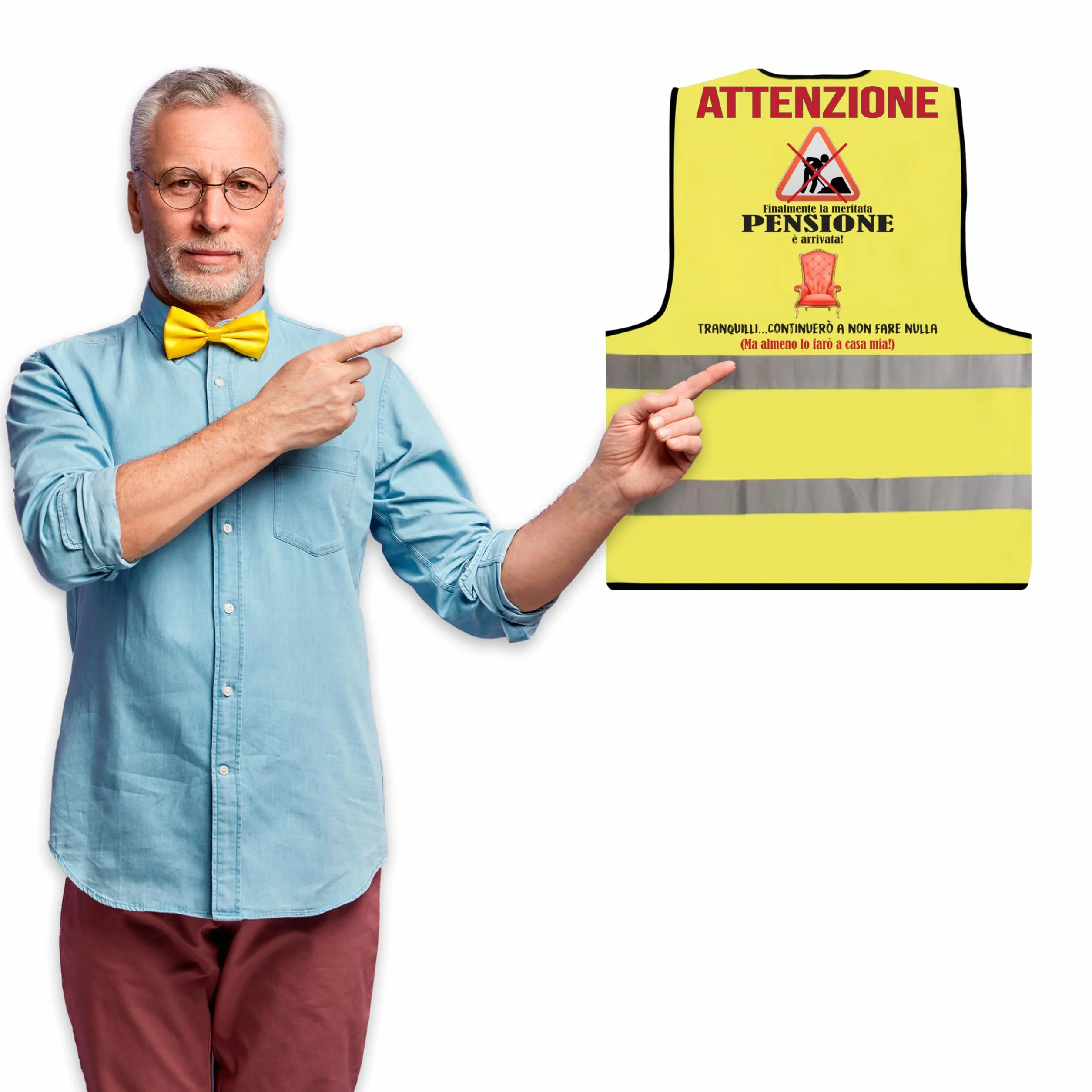 Gilet Pensione Divertente - Idea Regalo Pensione Uomo Originale - Regali per Pensione Gadget Scherzi Pensionato Originali