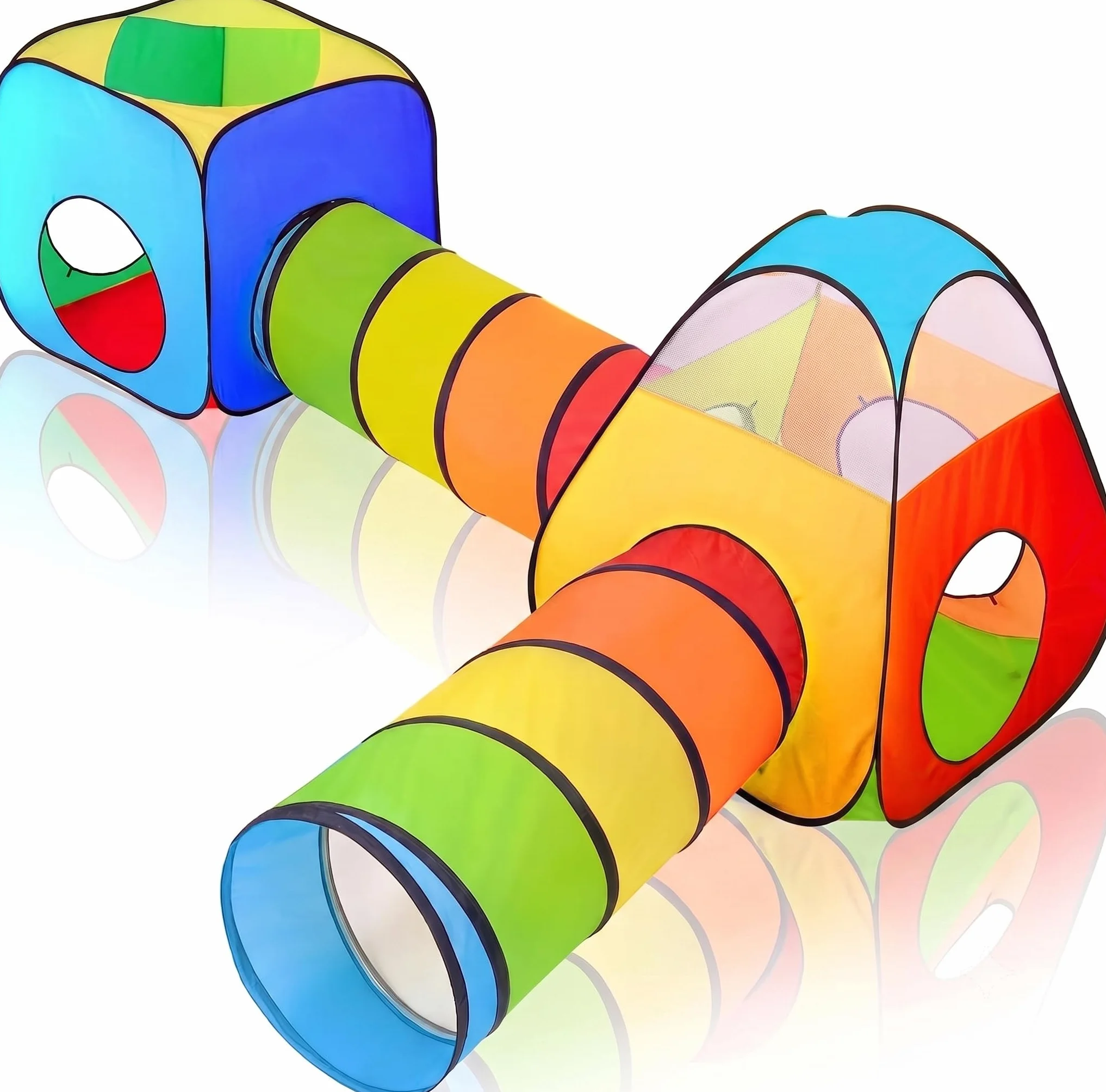 4 in 1 Pop Up di Tenda e Tunnel da Gioco Bambini Tenda Giocattolo Tunnel Bambino Ball Pool per Bambini e Bambine incl. Borsa per Il Trasporto B