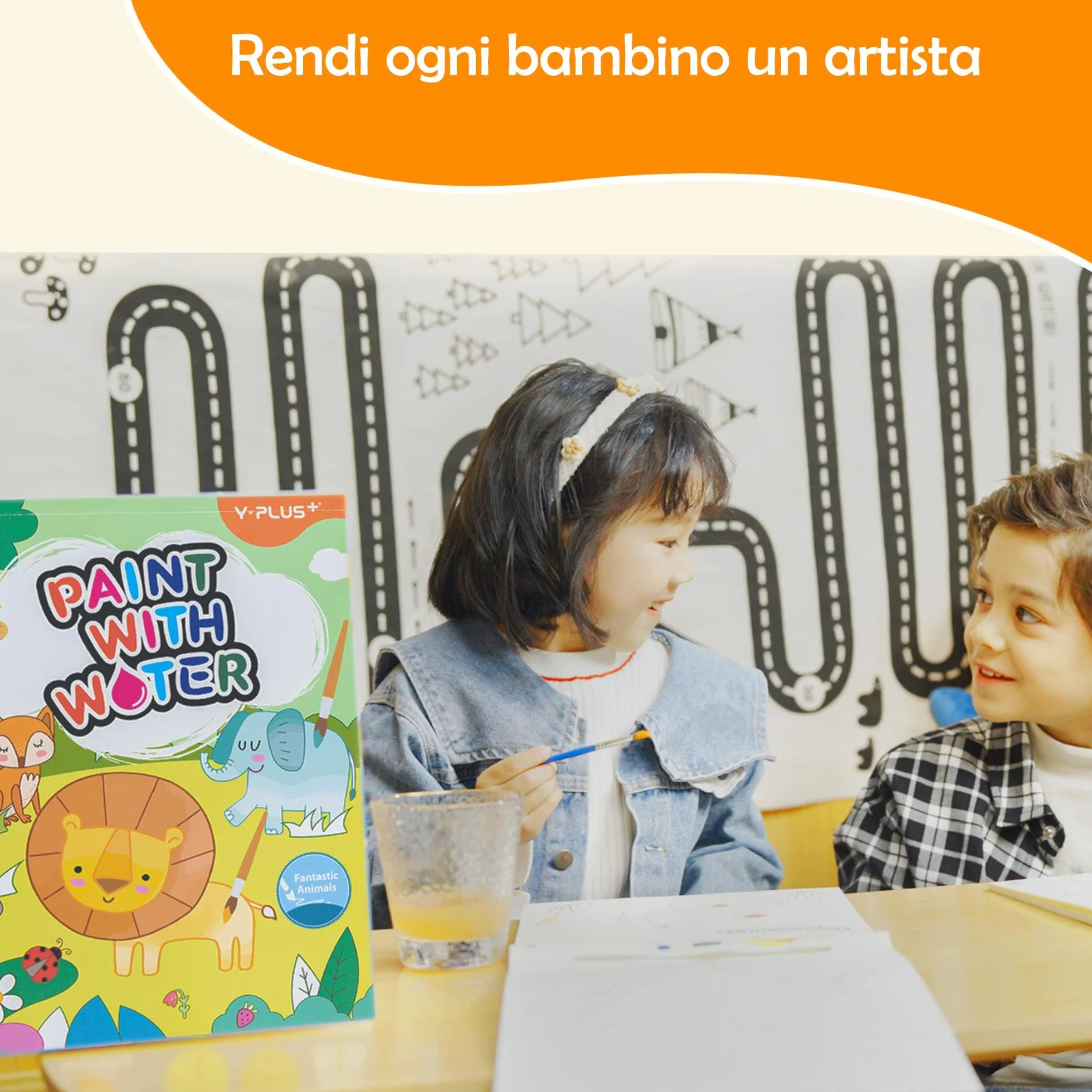 YPLUS Dipingi con Libri ad Acqua per Bambini Piccoli， Carta per Pittura ad Acquerello per Bambini 1-4 Anni， Regalo Artistico con Pennello Inclusi - 3 Libri
