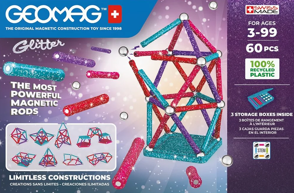 Geomag 536 Glitter Recycled 60 pcs