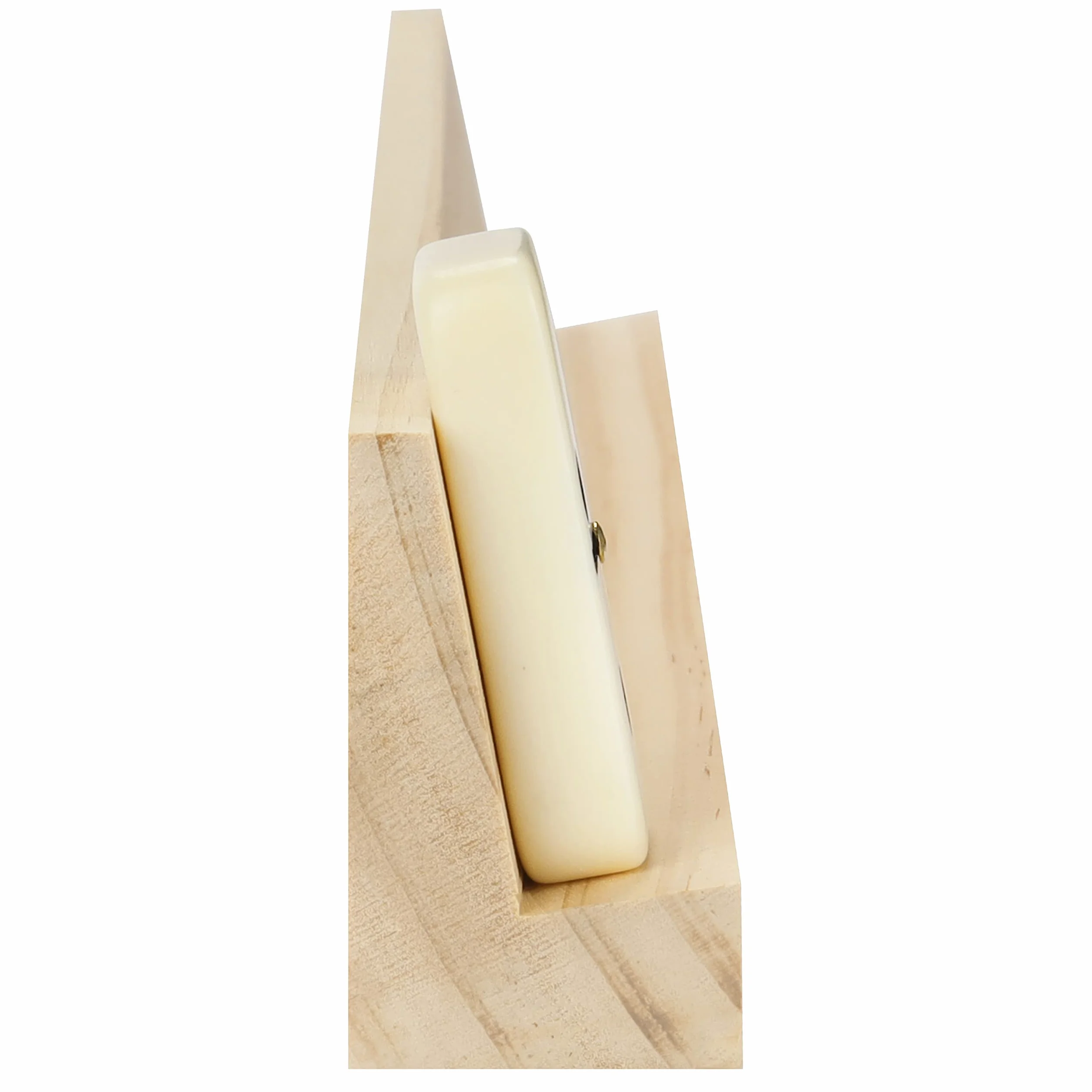 BELLE VOUS Porta Tessere Domino Legno (Set da 4) - 33,6 x 2,8 x 4,7 cm - Vassoi Professionali per Domino Gioco da Tavolo - Reggi Tessere Domino di Legno per Trenino Messicano, Mahjong e Giochi