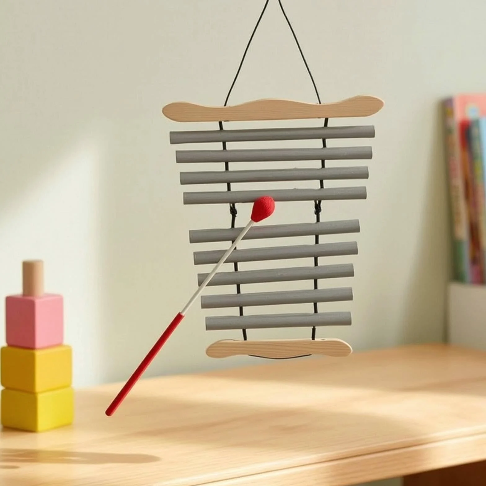 Amagogo Glockenspiel Bambini Xilofono Strumento Percussione Giocattolo Didattico Campanello in Legno E Metallo con Mazzuolo Bicolore Maneggevole Adatto per , Multicolore