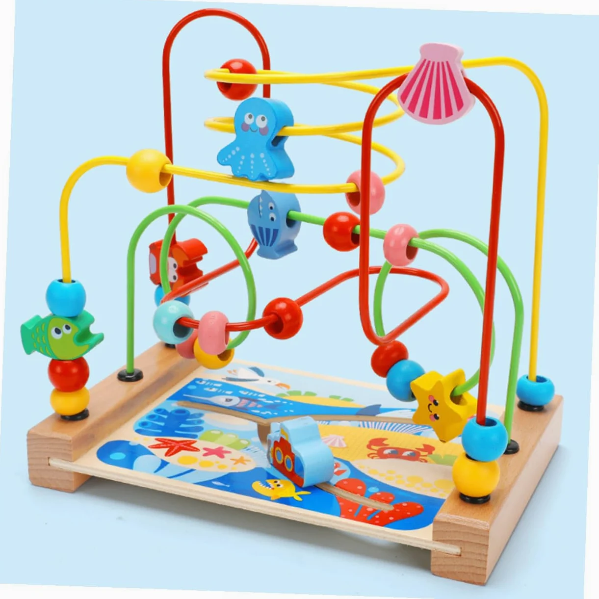 Labirinto di Perline per Bambini, Giocattolo Educativo in Legno senza Bave | Festa Scuola Decor, Rullo Labirinto di Perline, Gioco Sensoriale per Bambini e Ragazzi