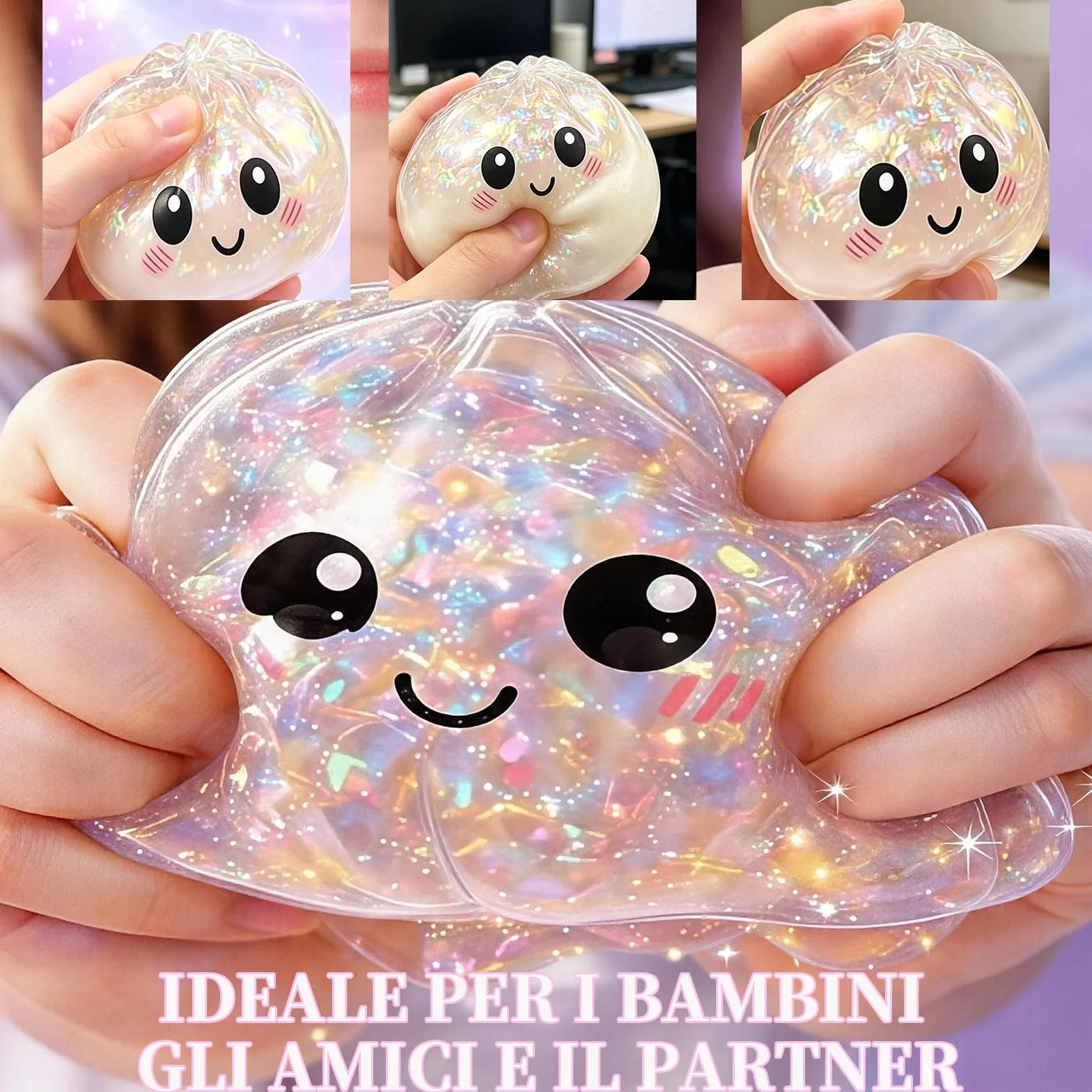 Squishy Ravioli, Dumpling Glitter Squishy, 12PCS Divertente Giocattolo Antistress, Alleviare L'ansia, Sorpresa Divertente Per Giorni Impegnati, Per Home Office