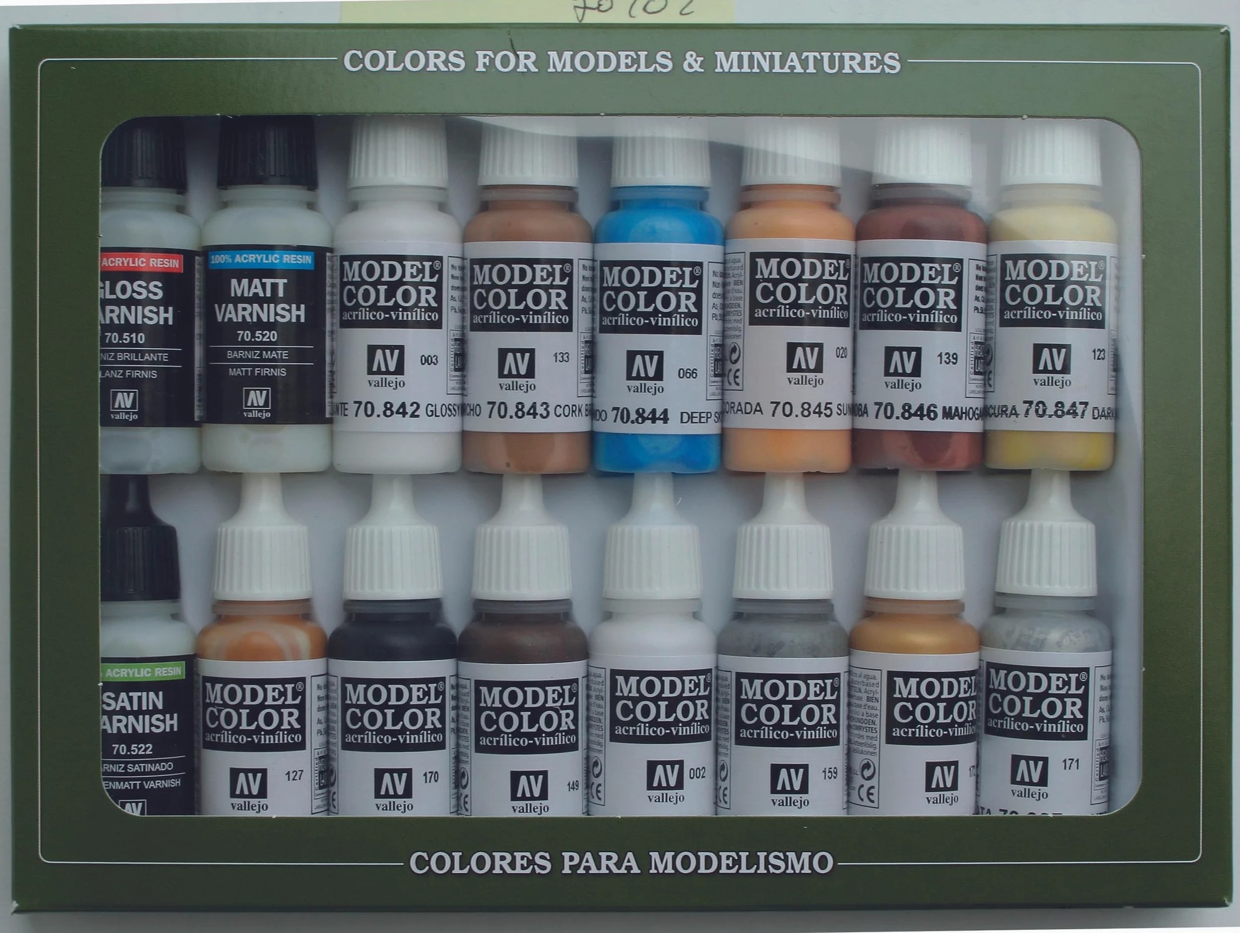Vallejo Model Color - Folkstone - Set di Vernici Acriliche a Base d'Acqua, 16 x 17 ml, Multicolore
