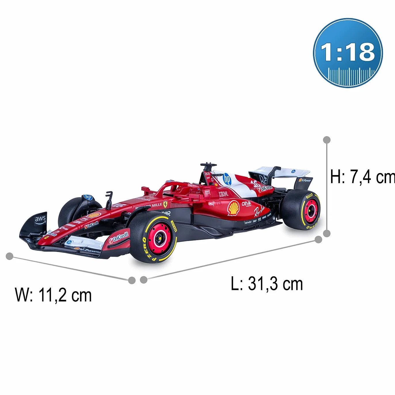 JAMARA Ferrari SF-25 402260 - Modellino di auto radiocomandata, scala 1:18, rosso, 2,4 GHz, con telecomando, regalo per bambini