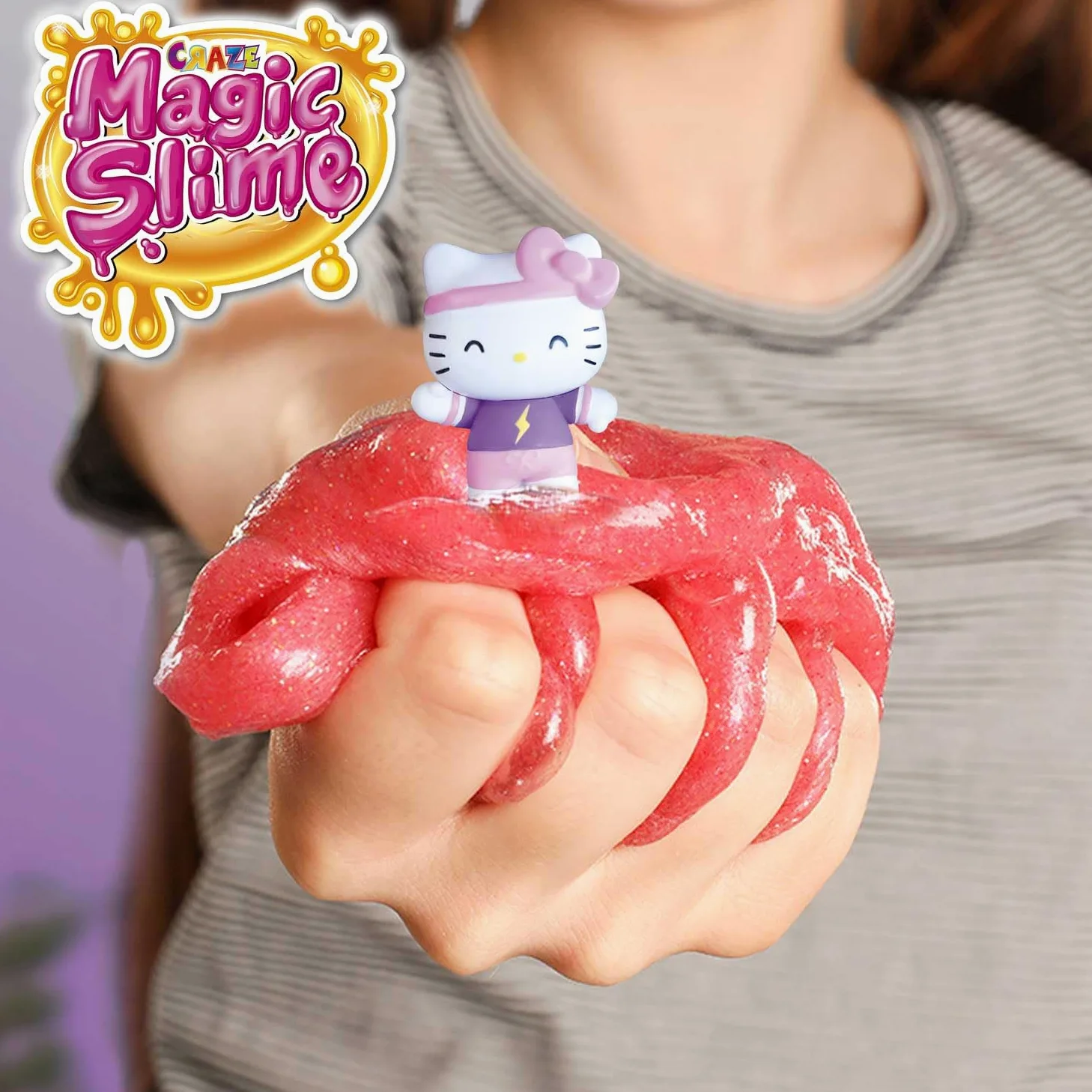 CRAZE MAGIC Slime BAG HELLO KITTY 18 pack | set slime 6 colori, 18 sacchetti con 75ml per bambini, inodore, senza rifiuti