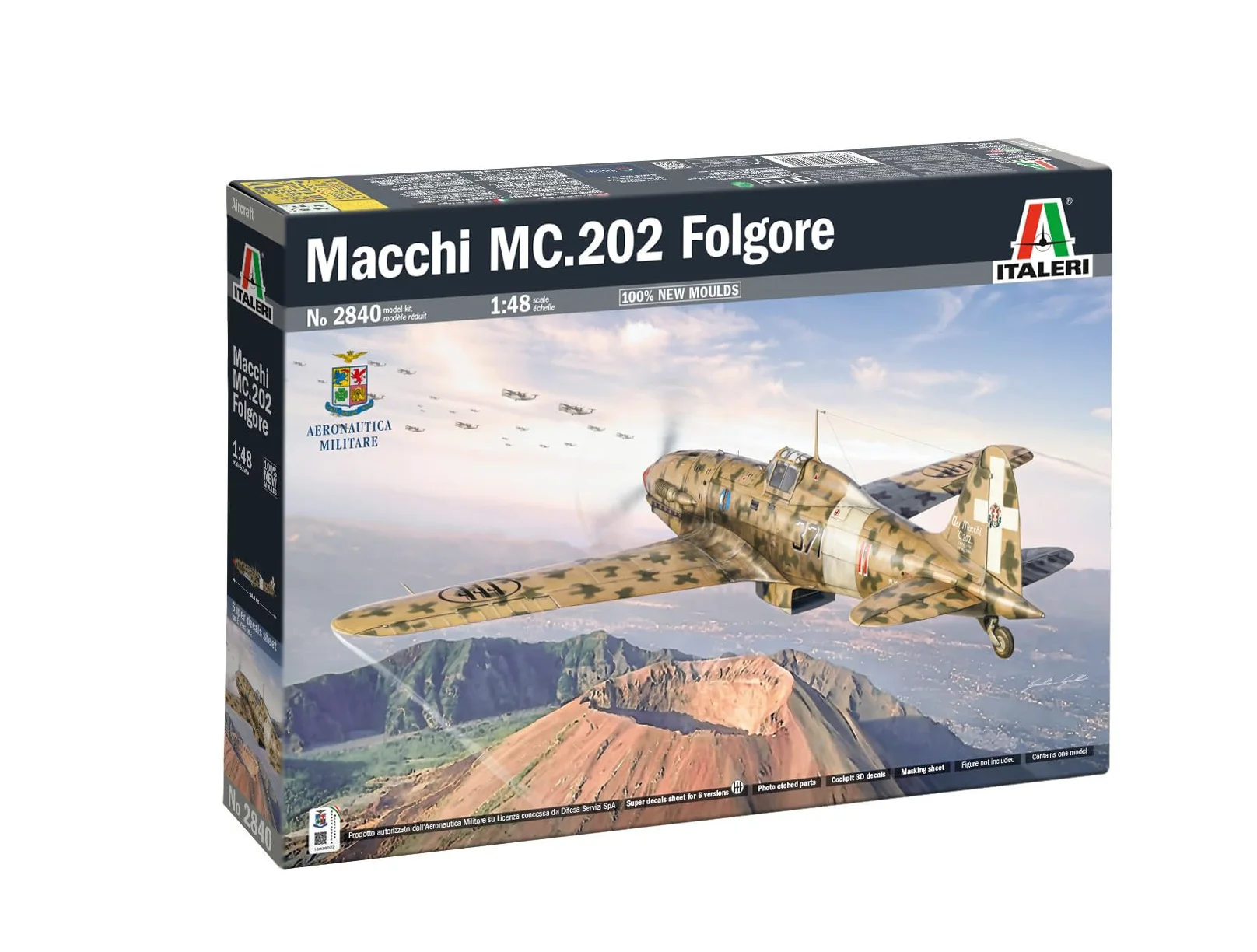 Italeri 2840 Macchi MC.202 Folgore, scala 1:48, Plastic Model Kit/Modello in plastica da montare