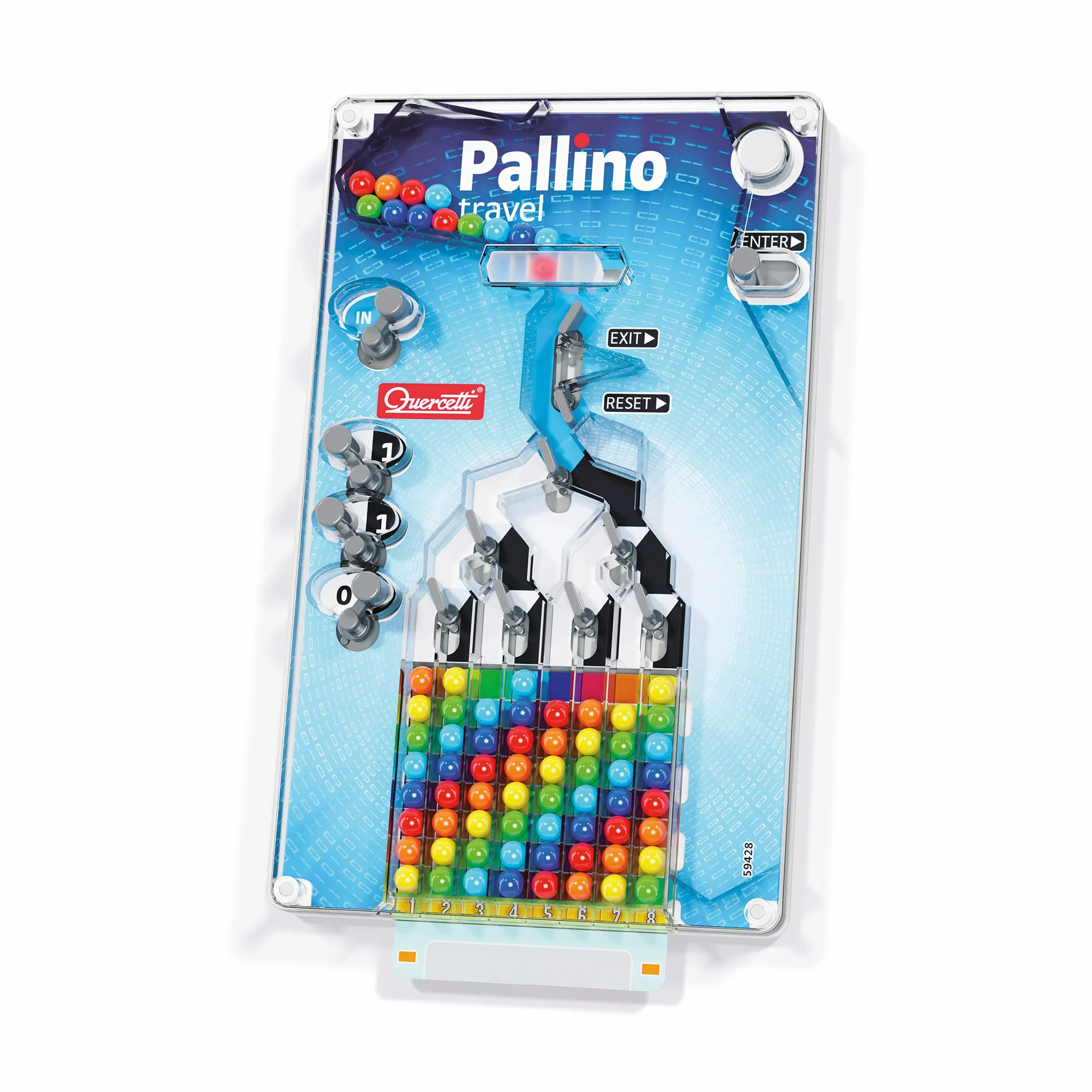 Quercetti Pallino Travel, Giochi Bambini 4 Anni Fino agli 8, Gioco di Strategia con Palline Colorate per Bambini, Schede e Mosaico, Giochi Educativi 4 Anni, Made in Italy
