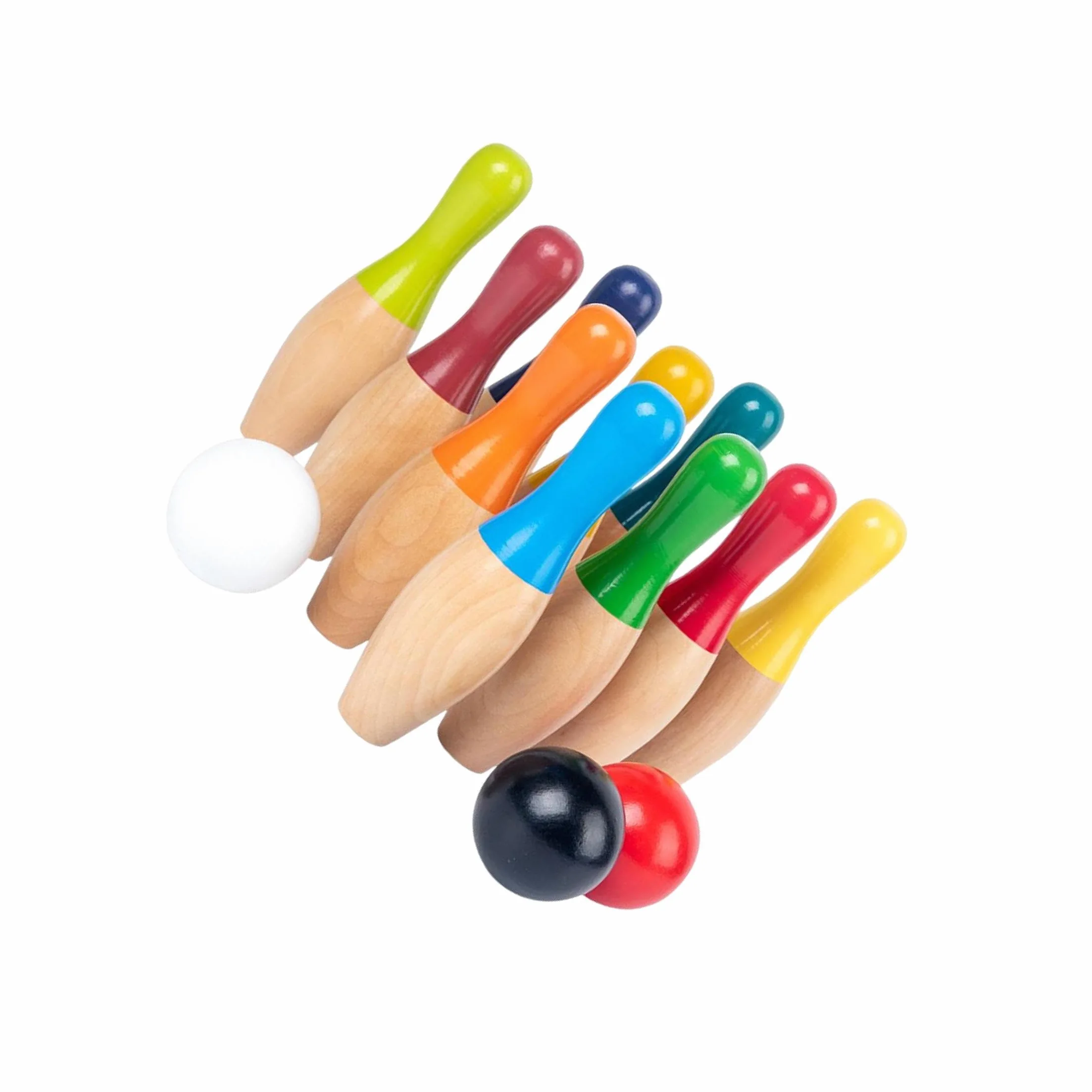 Set da bowling per bambini Perni in legno Palla Divertimento modo per imparare con il bambino Gioco con palla da bowling Divertimento all'aperto per