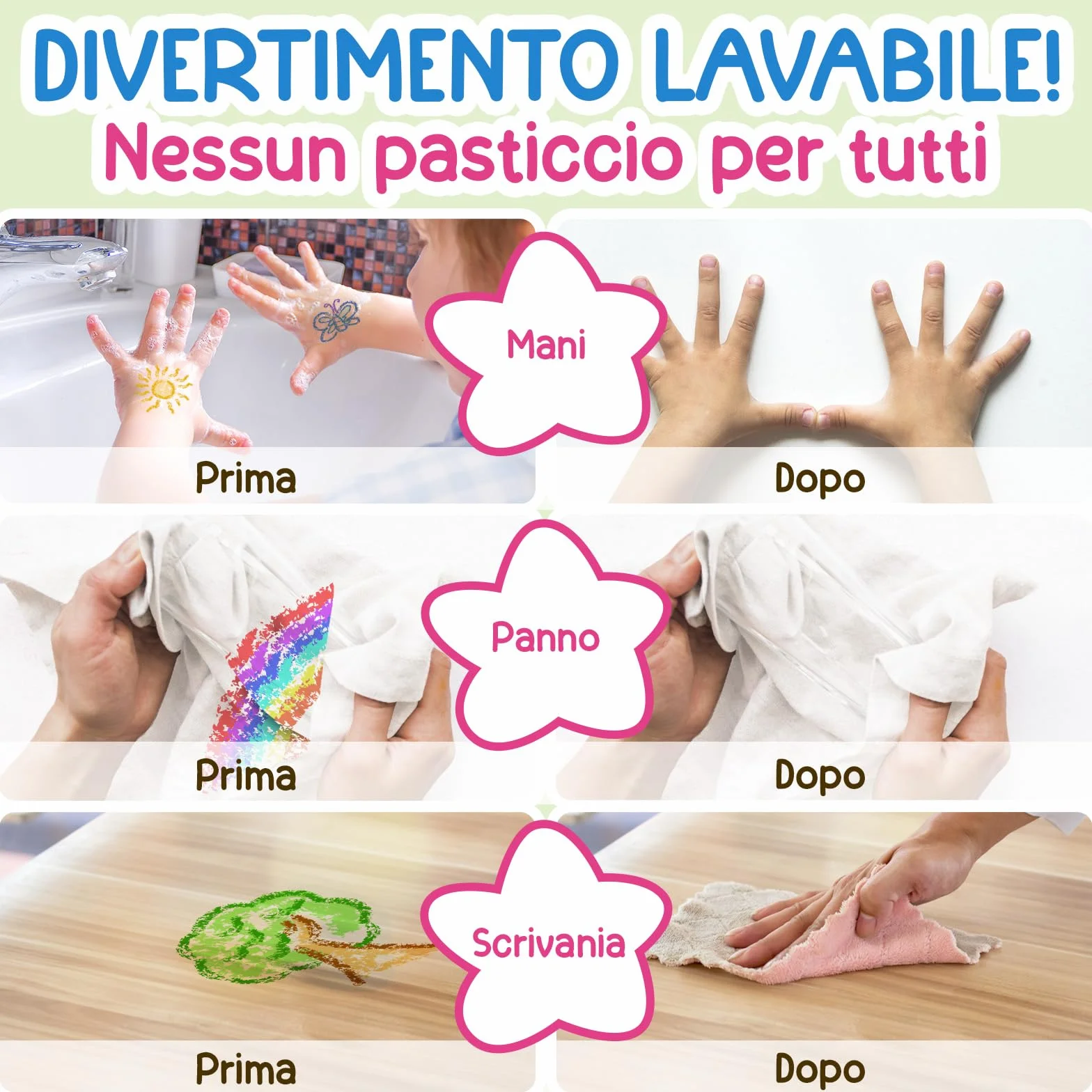 12 Pastelli Bambini 2 Anni + Forma Ergonomica Arachidi + Crayon per Bambini 1-3 Anni | Colori che non sporcano | Pastello a Razzo e Facili da Impugnare | Pastelli a cera