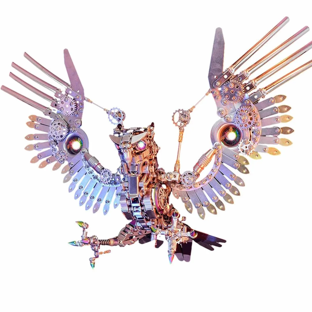 ZYX021 - Puzzle in metallo 3D per adulti, Steampunk Gyrfalcon fai da te, 1800 pezzi, modello meccanico a forma di uccello con LED creativo, idea regalo