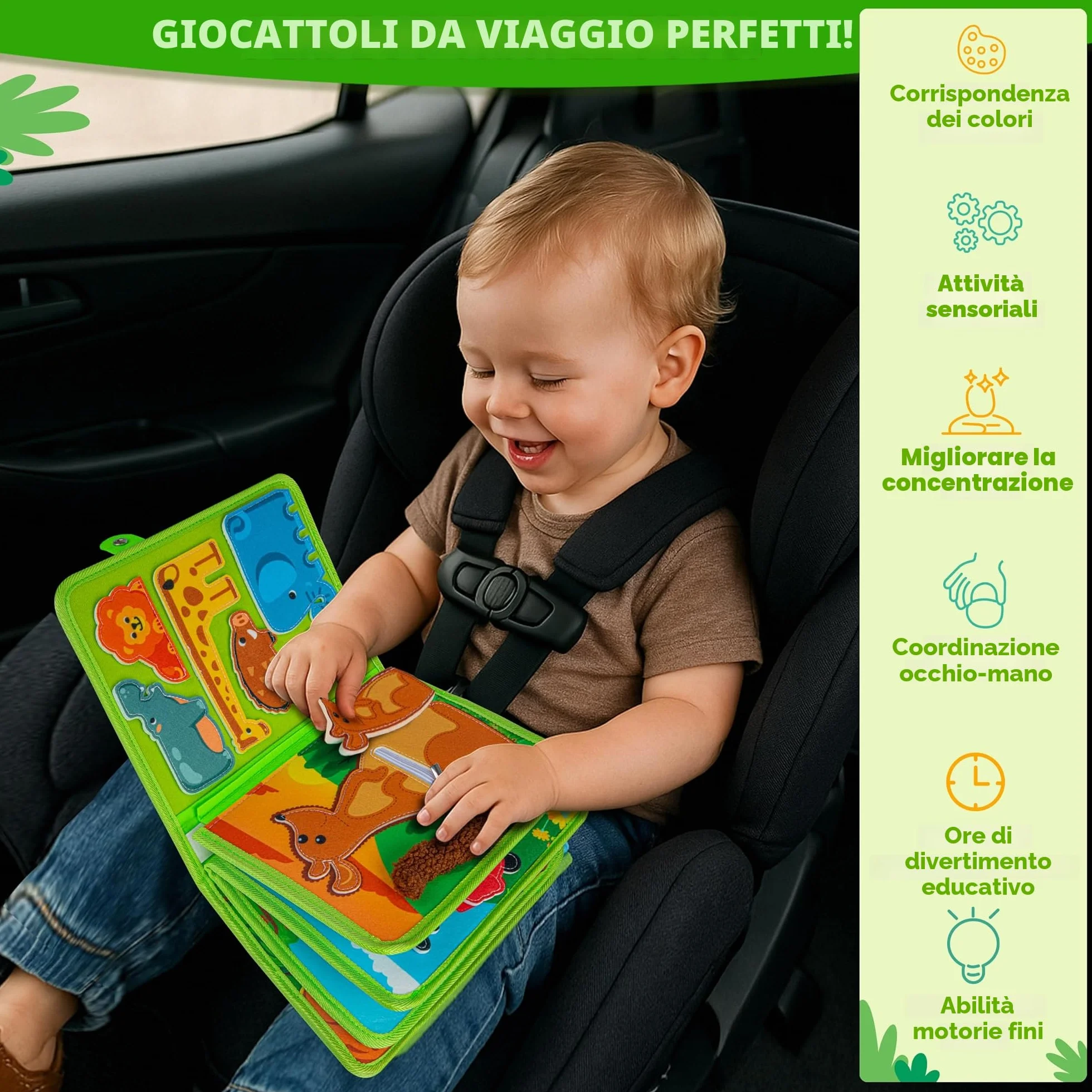 Quanquer Montessori Busy Board Activity Book dla niemowląt 1 2 3 lata