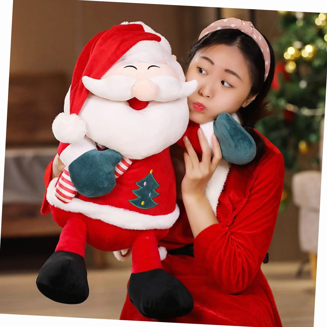 UPKOCH Pupazzo Di Babbo Natale Gigante Peluche Morbido e Confortevole Giocattolo Natalizio Regalo Per Ragazzo Ragazza Ragazza e Festività