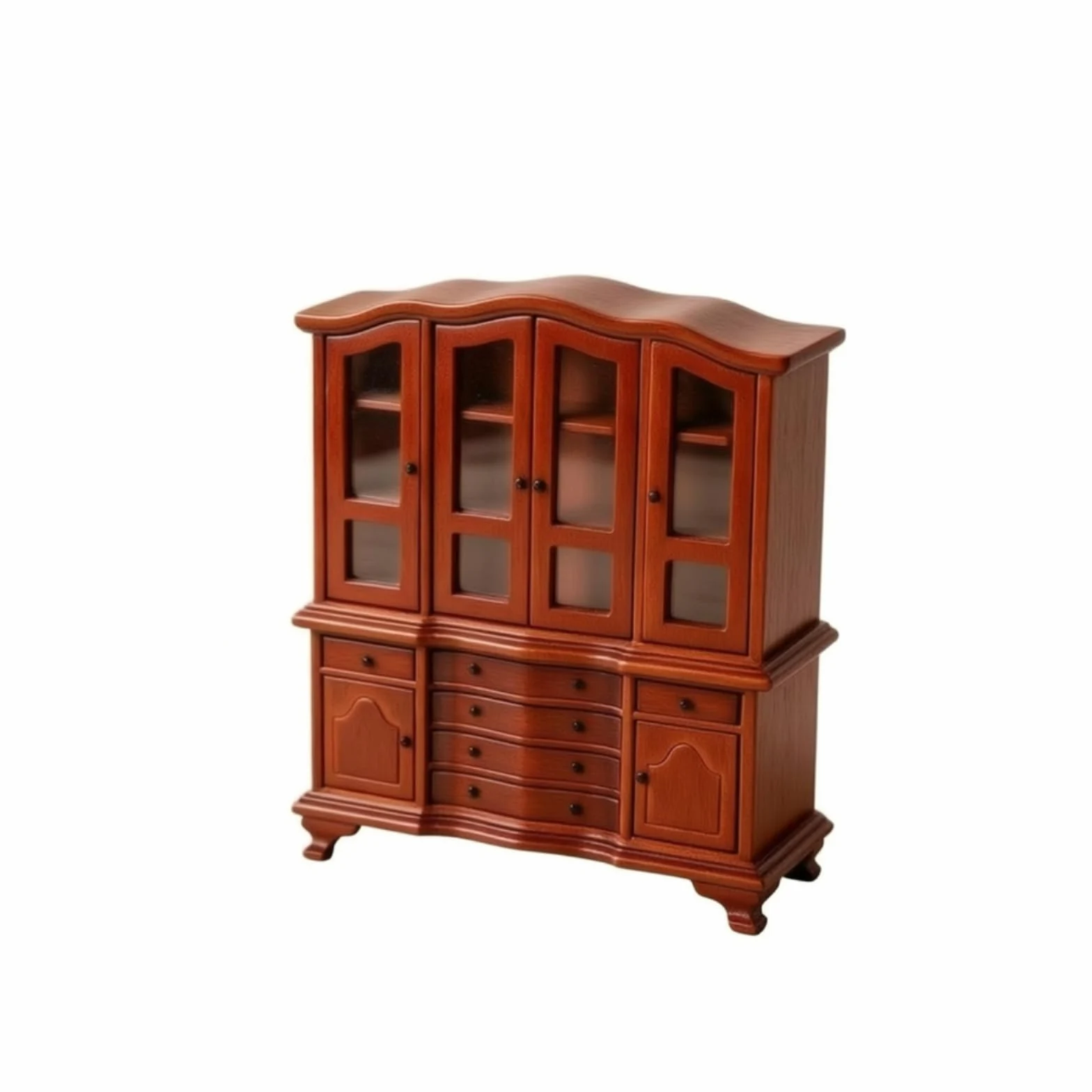 Gralara Credenza in Miniatura con in Vetro Mobile D'epoca Miniatura Trasparente Vetrina con Apribili per Casa Delle Bambole