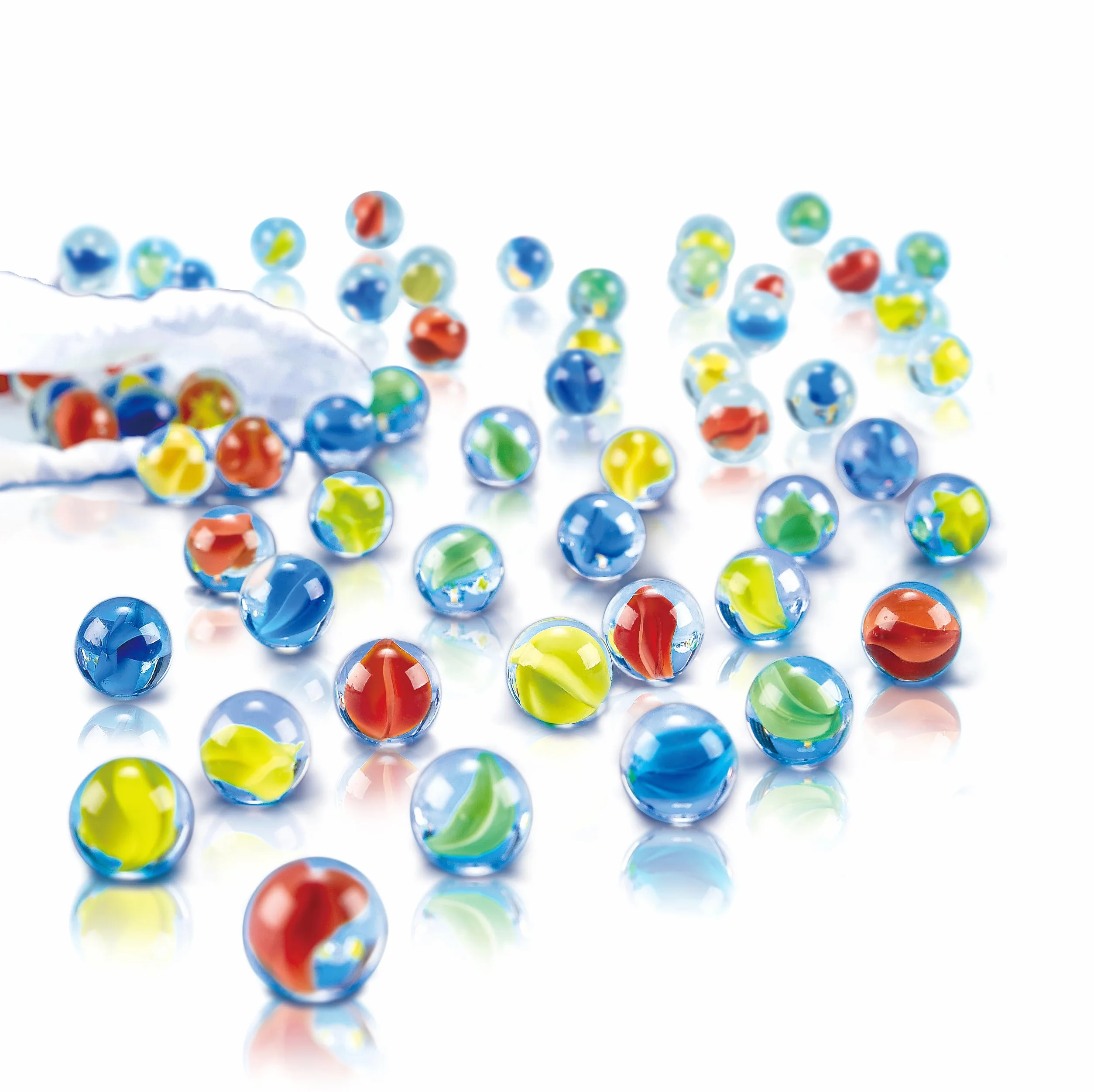 Hape Quadrilla Biglie da gara 50 biglie di vetro colorate