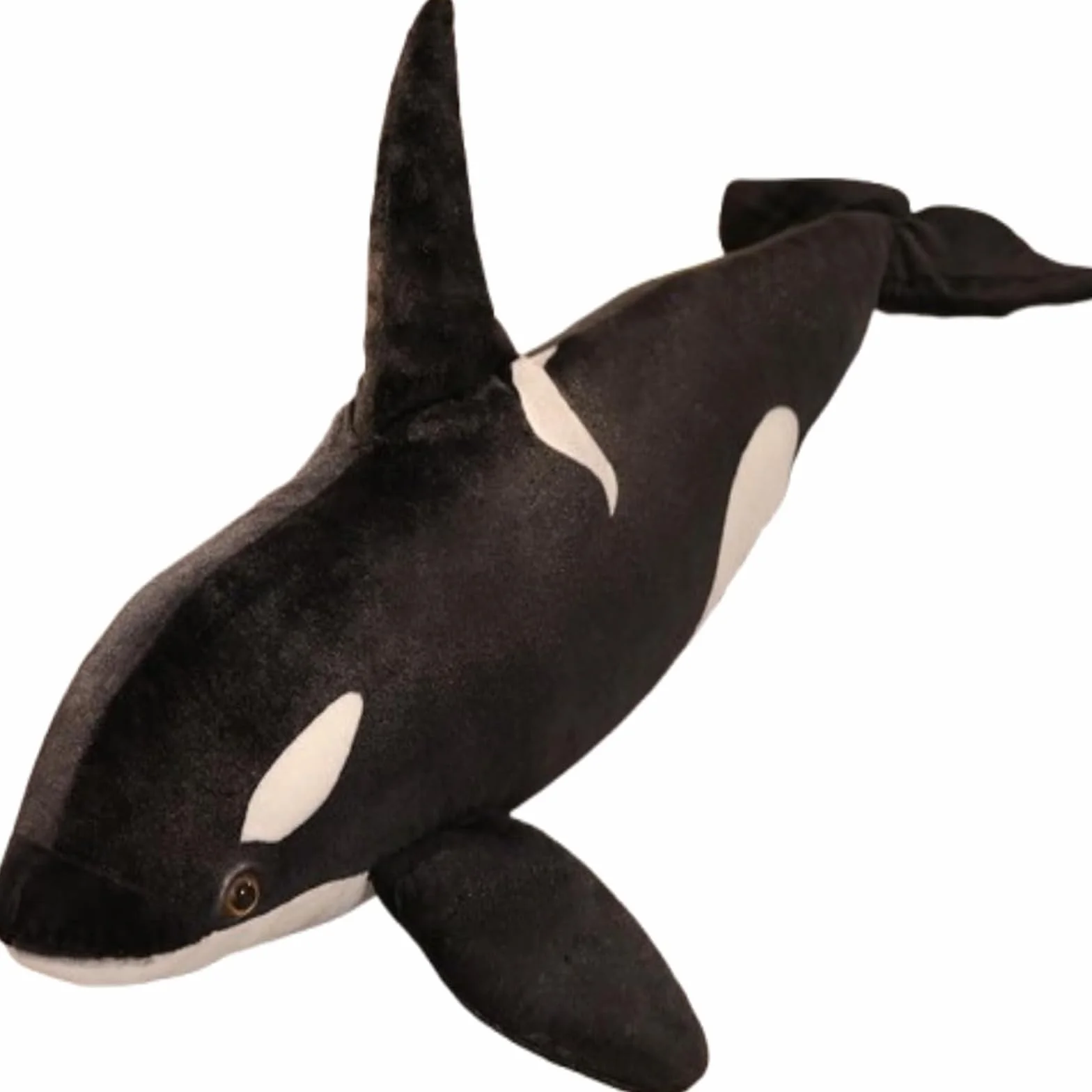 Orca, peluche a forma di balena, dolce Orca, giocattolo di peluche simulazione, regalo per bambini, ragazze e ragazzi (50 cm, nero/bianco)