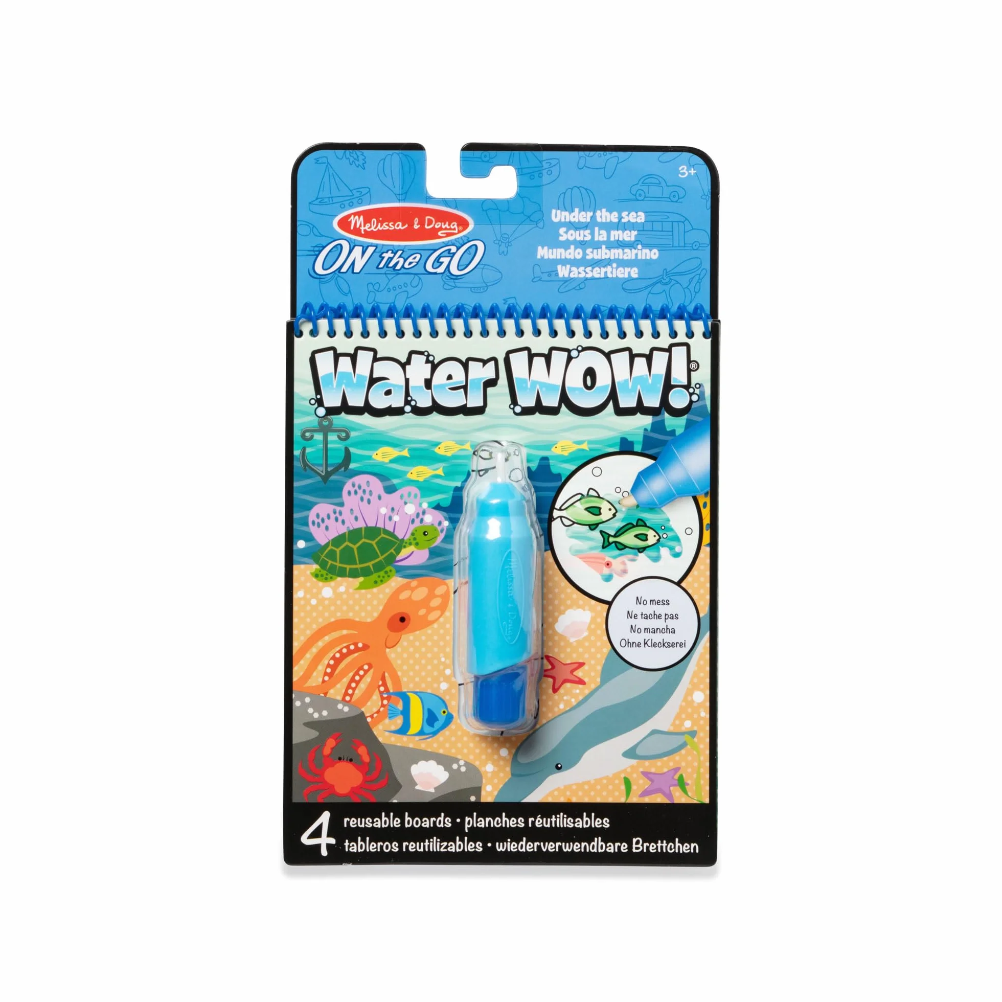 Melissa & Doug Water Wow! Libro Magico da Colorare con Pennello ad Acqua Mondo Sottomarino Gioco Educativo 3+ Anni