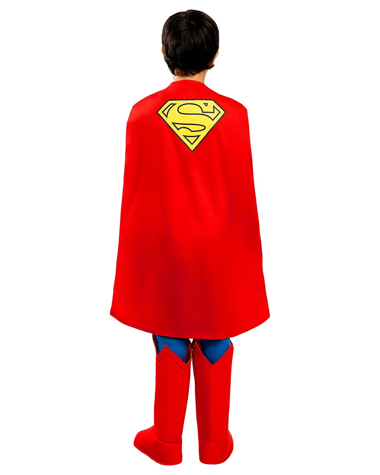 Funidelia Costume Ufficiale di Superman deluxe per bambino, Tuta con muscoli, cintura, mantello e copristivali, Supereroi - Tenuta per bambini per feste, Carnevale e Halloween