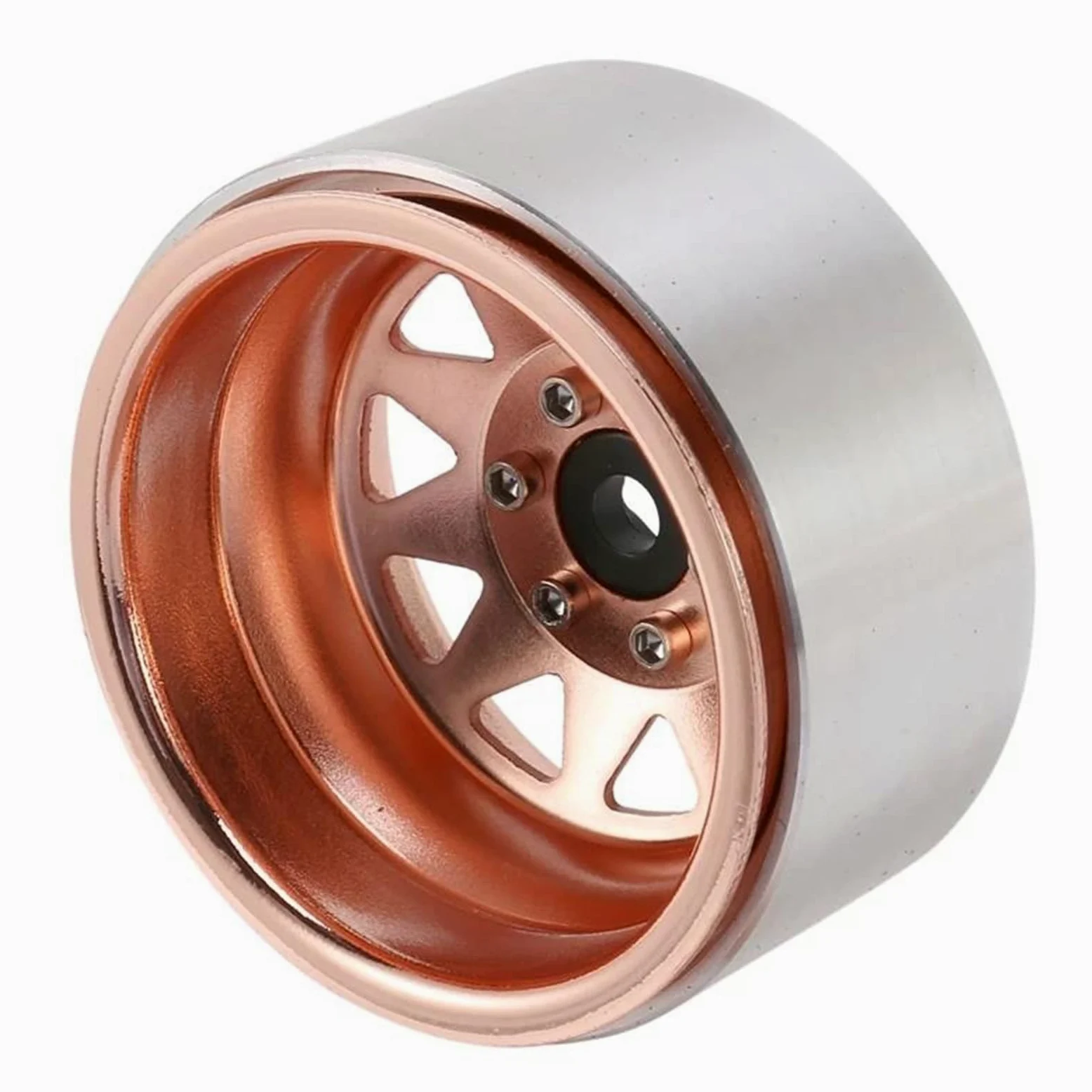 RC Car Pneumatico Ruota Compatibile con Axial per SCX10 90046 per Traxxas TRX4 per 4 Pezzi Deep Dish Wagon 1.9 Metallo Beadlock Mozzo Ruota Cerchio per 1/10 RC Crawler(Brown)