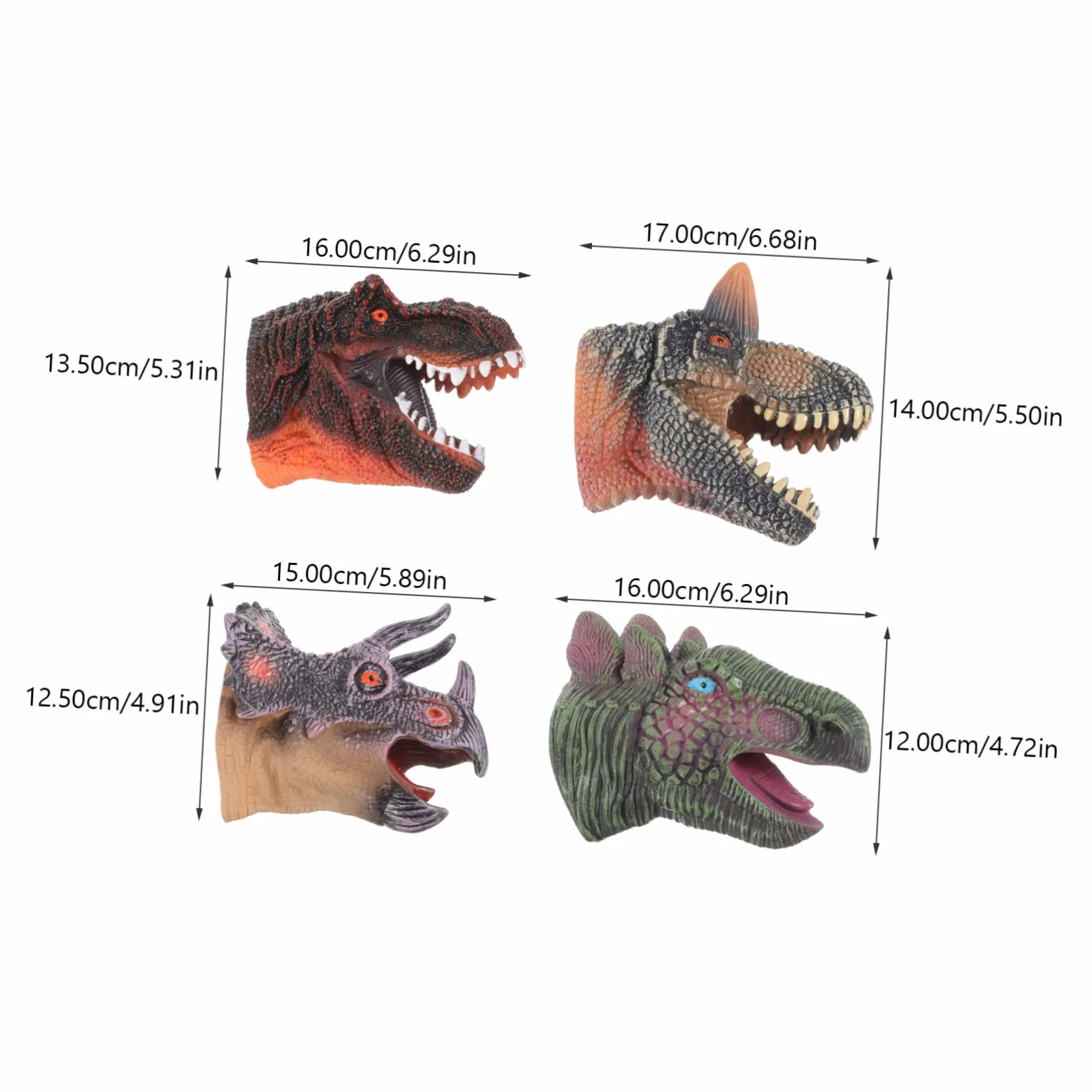 HANABASS 4 pezzi Marionetta Mano Testa di Dinosauro Figura Giocattolo Burattino Mano per Ragazzo Ragazza