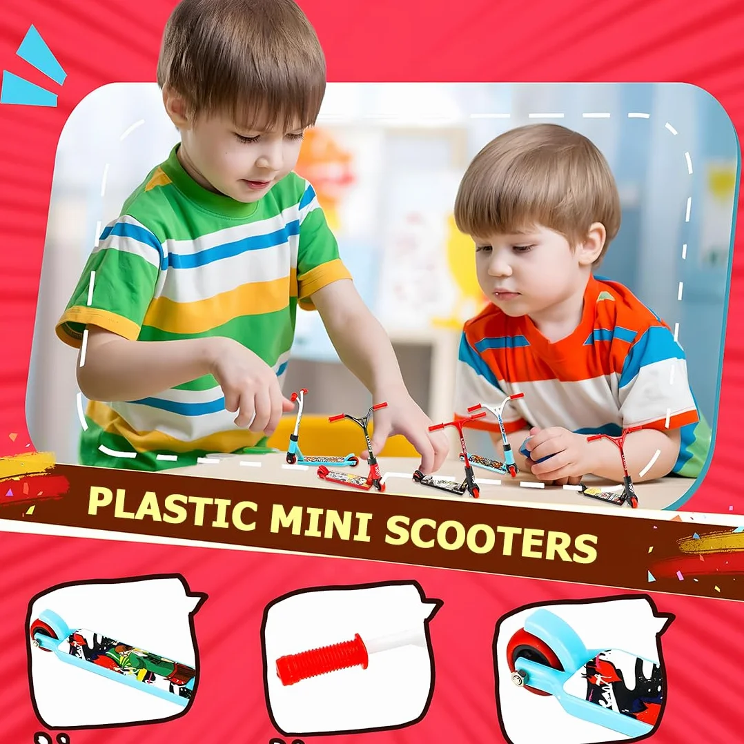 4 pezzi Mini monopattino, mini skateboard, skateboard da dito, per bambini, bomboniere, riempitivi per fotografie