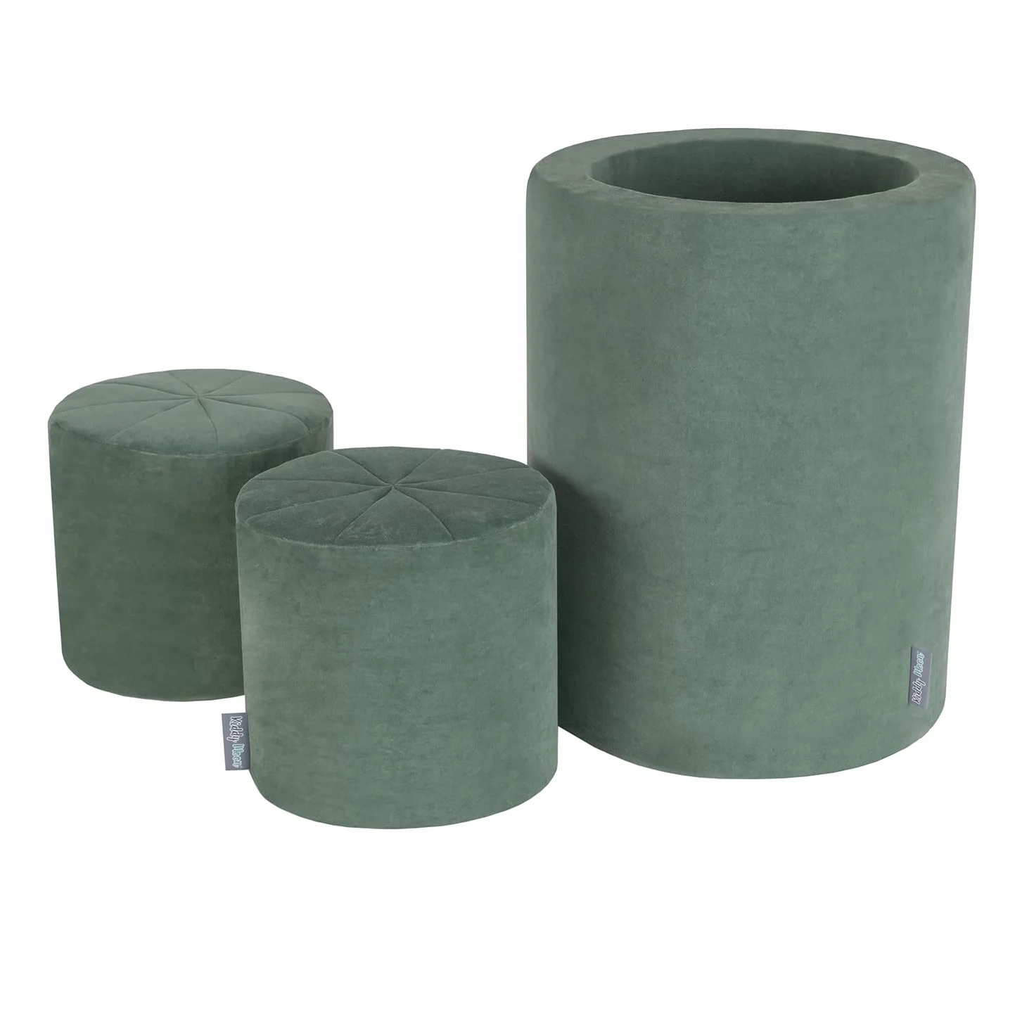 KiddyMoon Area di Gioco in Schiuma per Bambini Velour con Fodera Rimovibile Resistente E Materiali Leggeri per Stimolare creatività Durante Il Gioco Elemento Multi-Taglia, Verde del Bosco