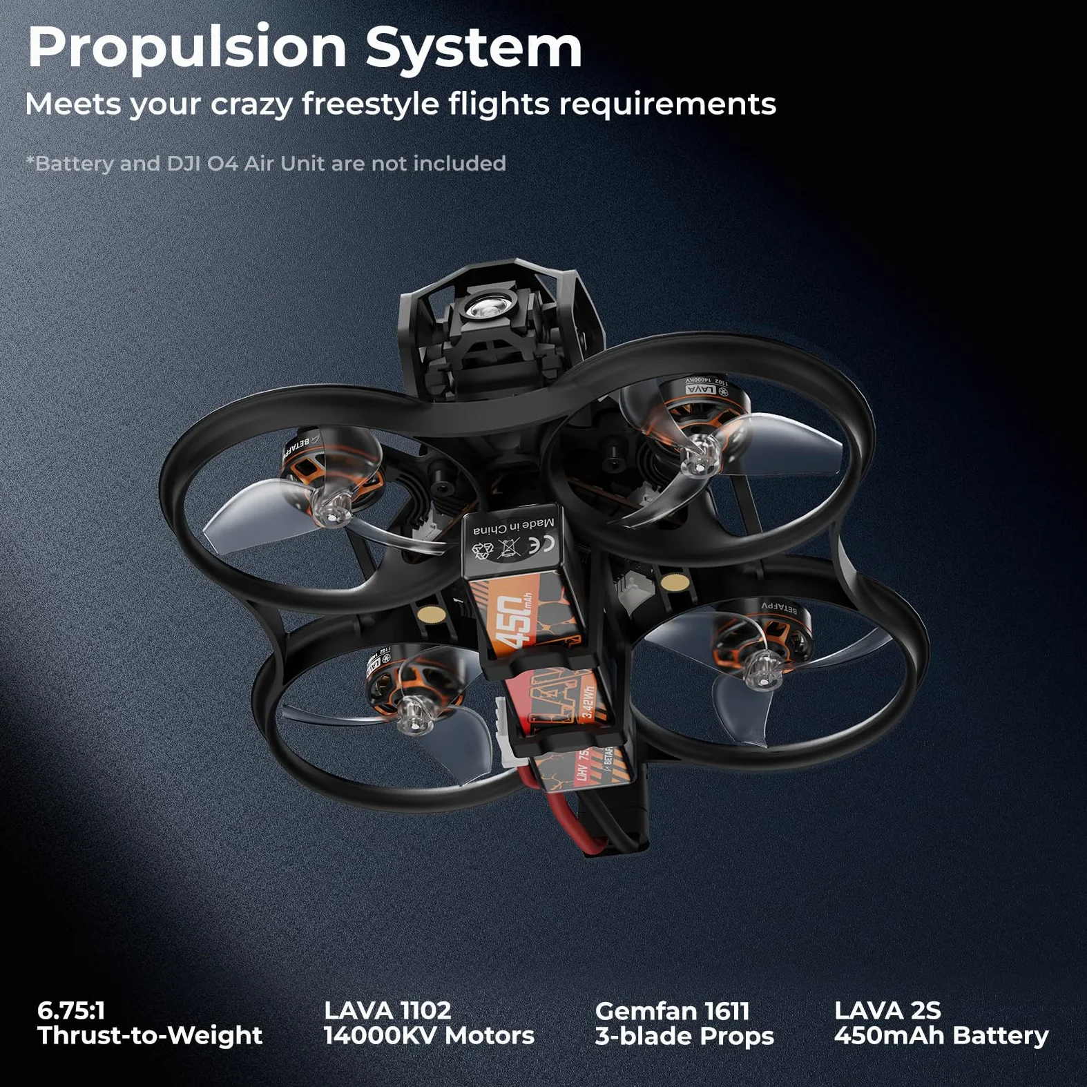 BETAFPV Pavo Femto Brushless 2S Pocket Drone with HD VTX Bracket for O4 | Compatible with F4 2-3S 20A FC, LAVA 1102|14000KV Motor, for Flying Smooth Aerial Photography Freestyle Flight