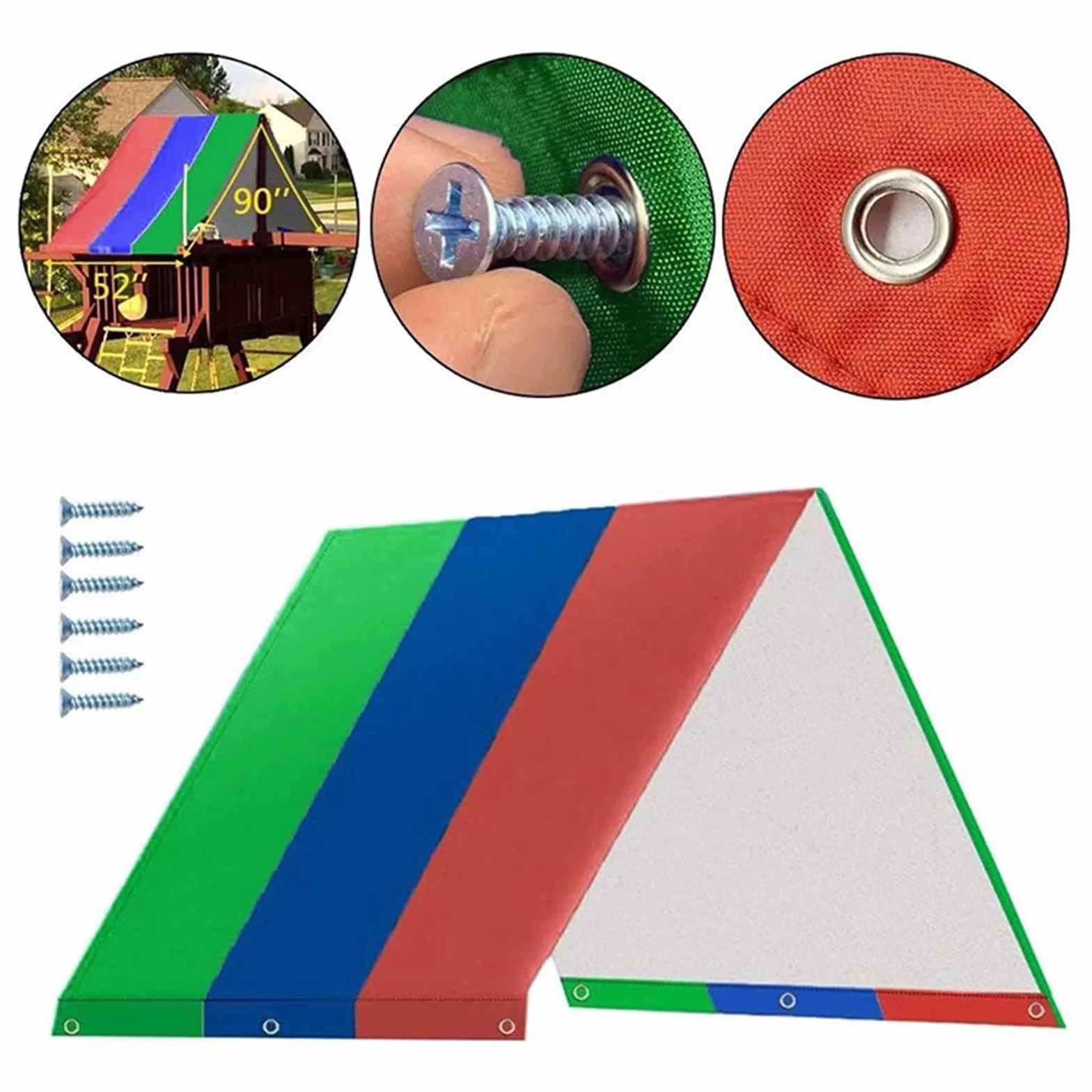 Copertura resistente agli strappi per parchi giochi con rivestimento argento 190D resistente alle intemperie ombra per bambini scivoli scalatori e giochi all'aperto baldacchino di ricambio