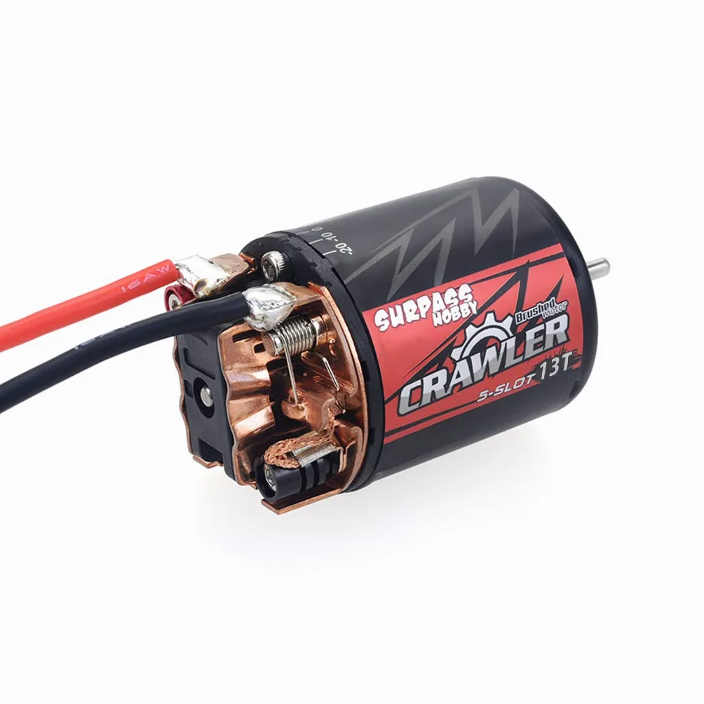 DollaTek 540 13T Motore spazzolato Motore per auto RC a 5 slot con ESC spazzolato 60A Impermeabile 6V / 2A SBEC e scheda di programmazione Combo Set per 1/10 RC Crawler