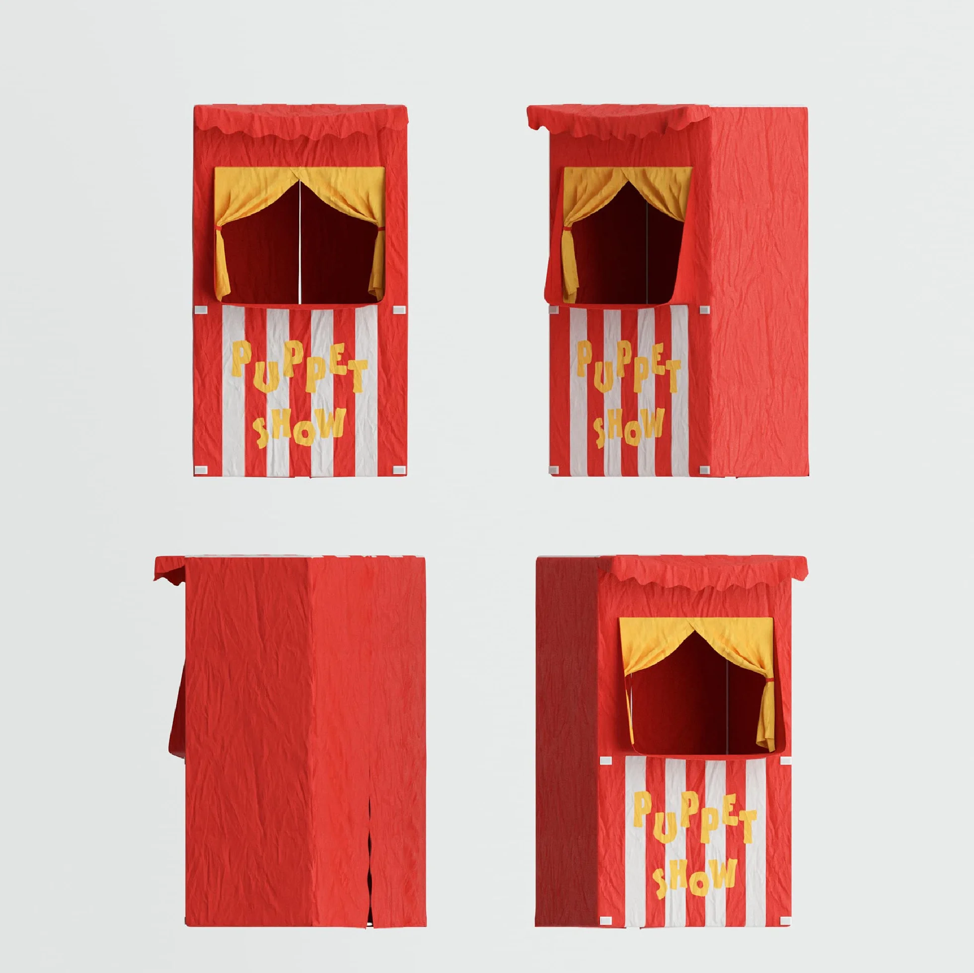 Teatro dei burattini per Bambini 120x70x50 cm Rosso Convertibile in Negozio