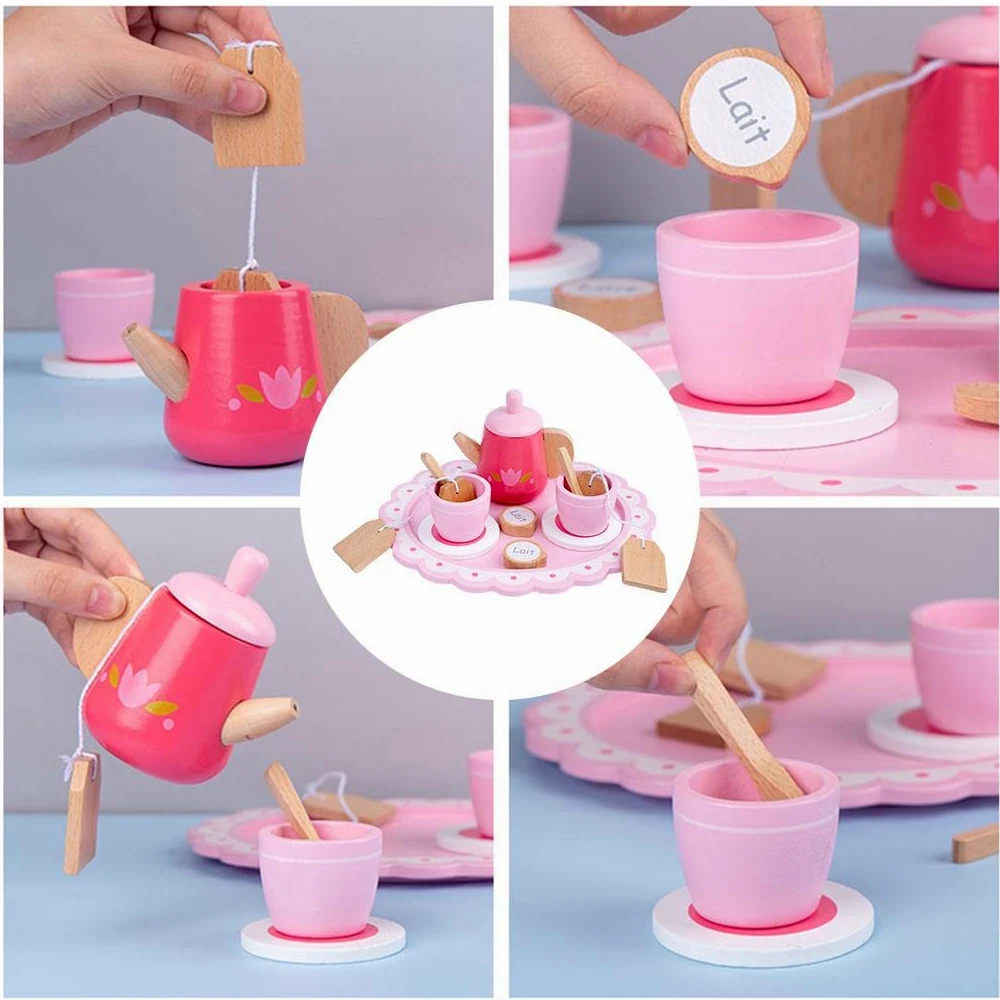 MagiDeal Set di Cibo per Bevande Al Latte in Miniatura per Casa Delle Bambole Da 12 Pezzi per Bambole, Tè rosa, Taglia unica