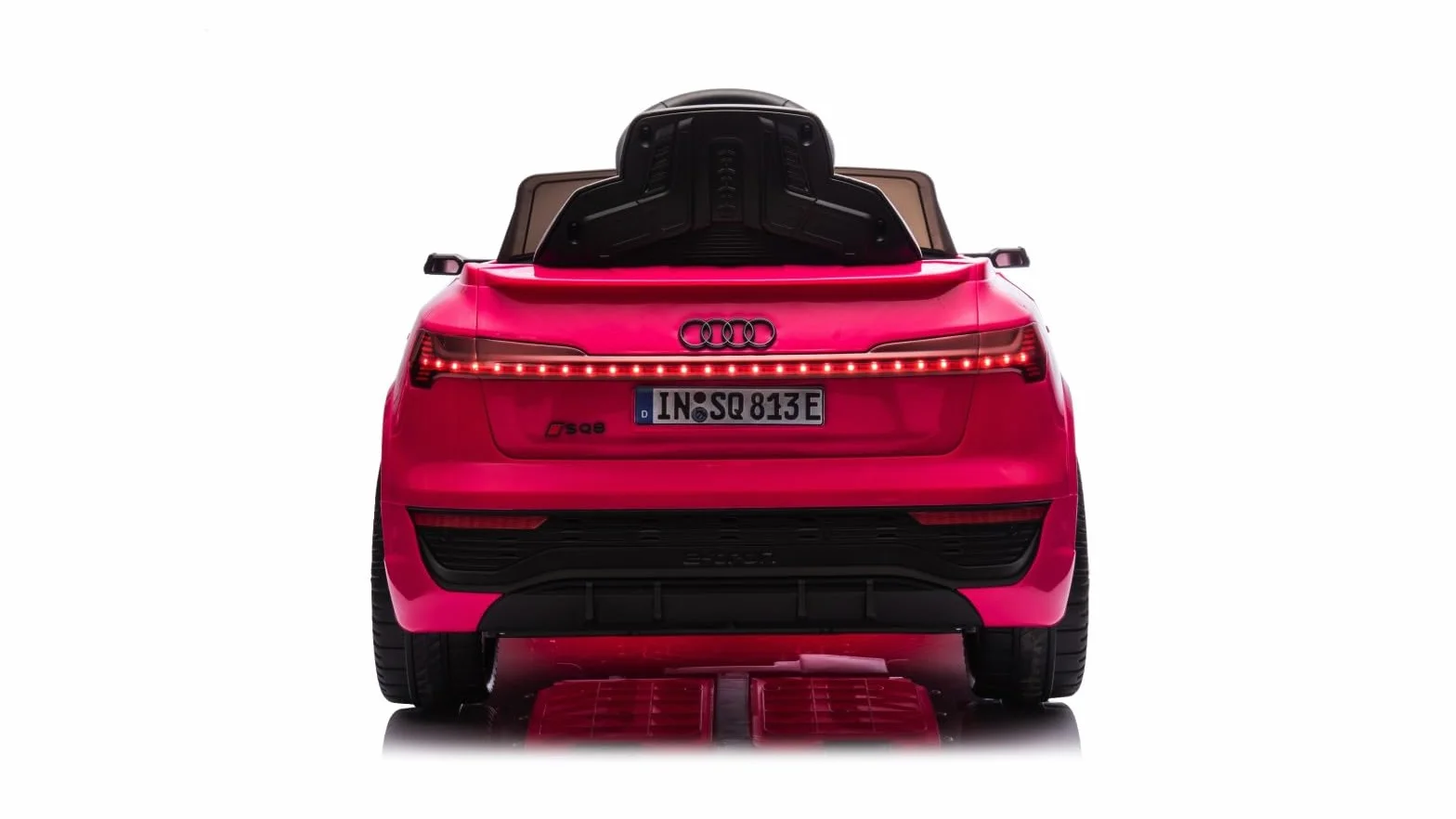 TOYSCAR Auto Macchina Elettrica per Bambini 12V Audi SQ8 e-Tron Sedile Pelle con TAPPETINI Telecomando Cintura di Sicurezza Porte Apribili (Rosa)